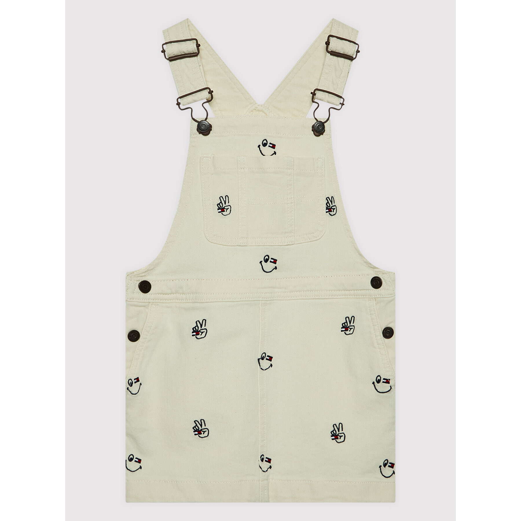 Tommy Hilfiger Rochie de zi Dungaree Critter KG0KG06231 D Bej Regular Fit - Pled.ro