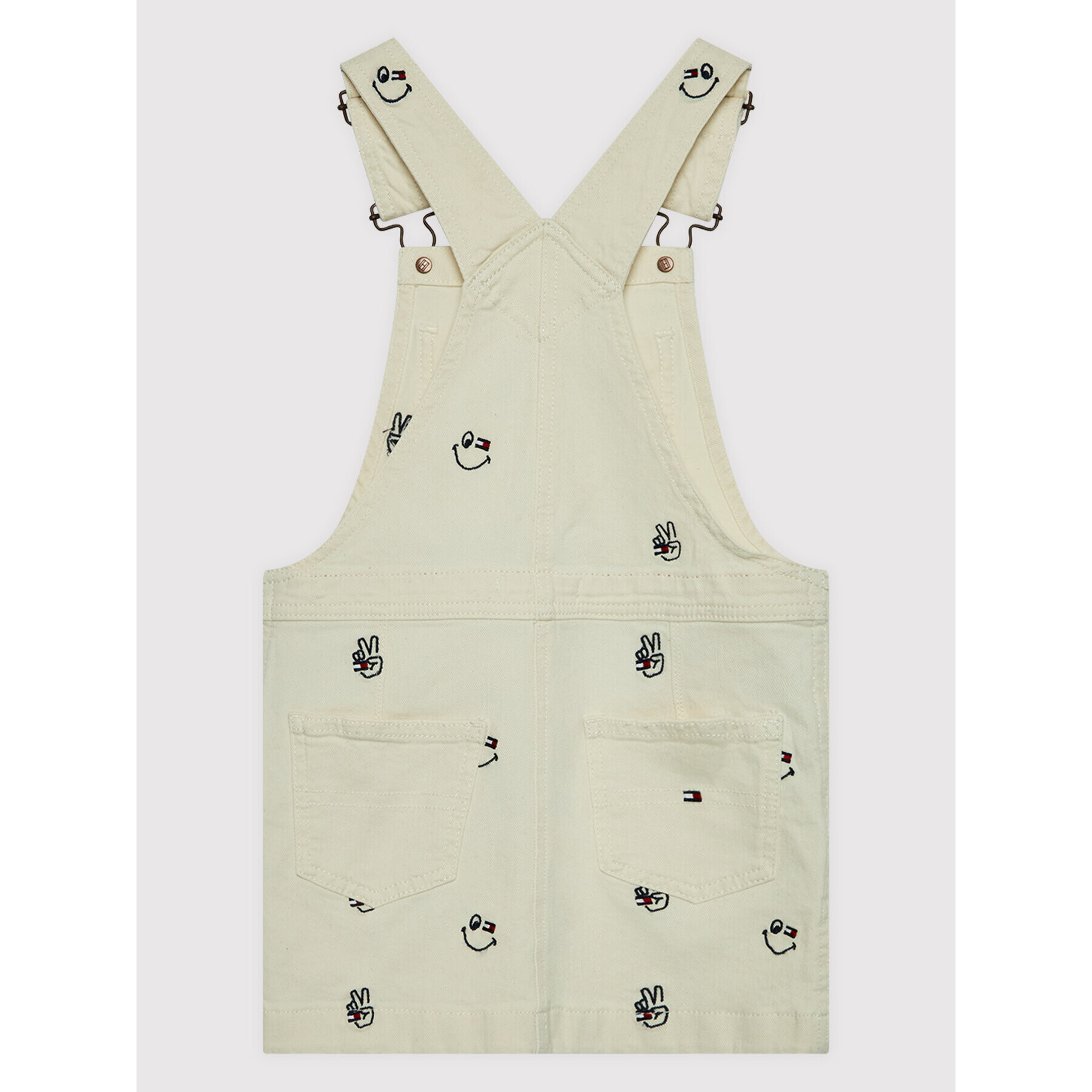 Tommy Hilfiger Rochie de zi Dungaree Critter KG0KG06231 D Bej Regular Fit - Pled.ro