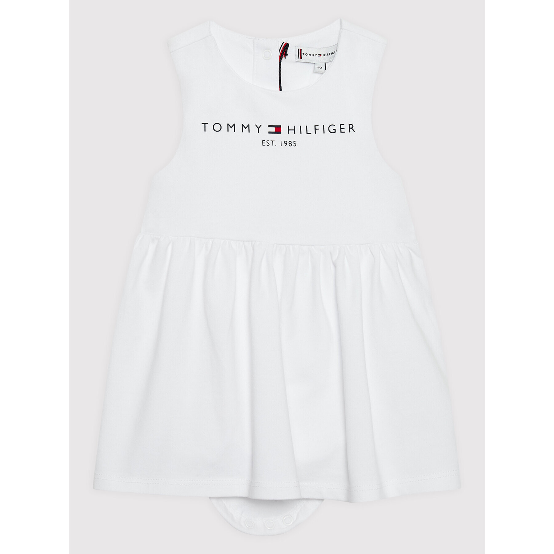 Tommy Hilfiger Rochie de zi Essential KN0KN01437 Alb Regular Fit - Pled.ro