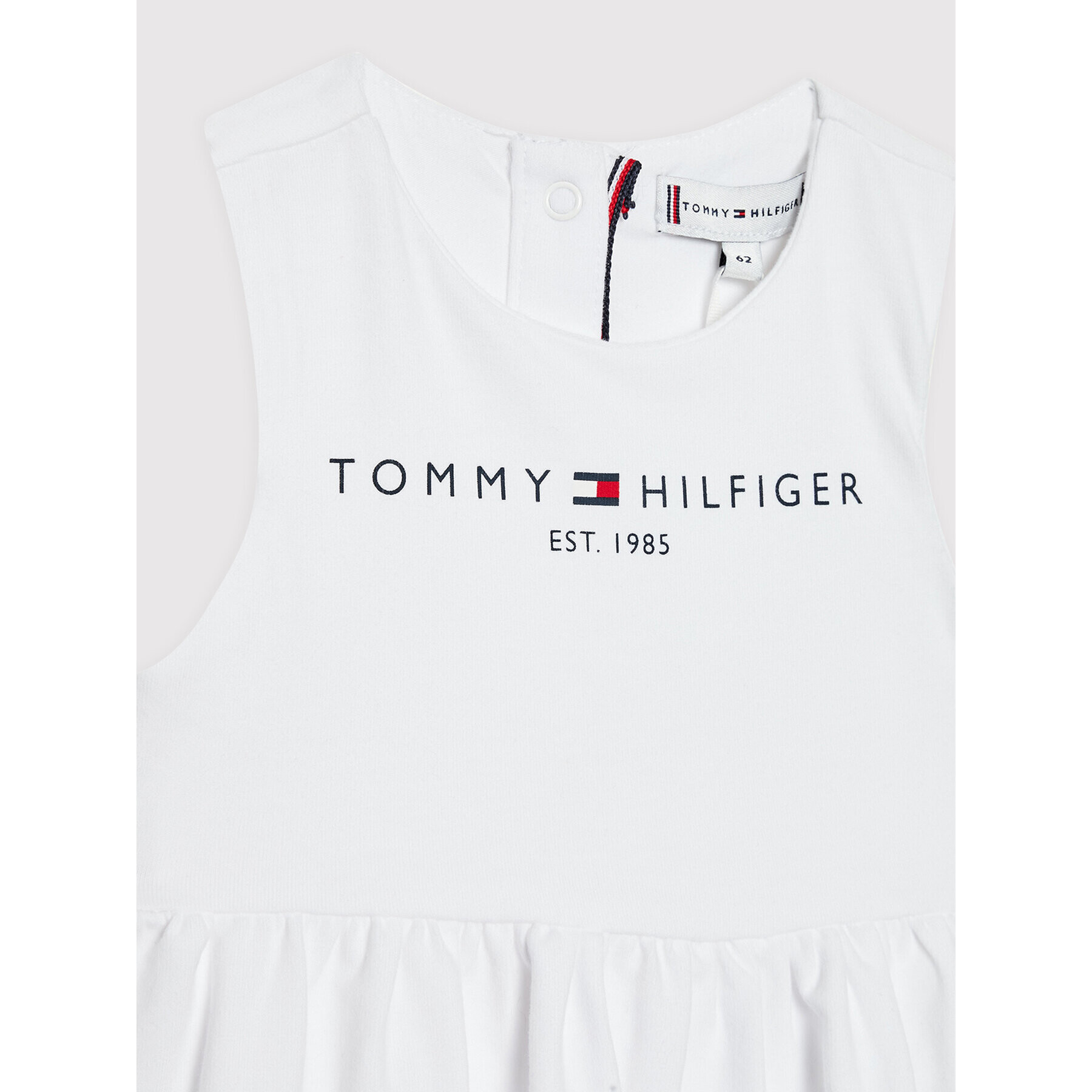 Tommy Hilfiger Rochie de zi Essential KN0KN01437 Alb Regular Fit - Pled.ro