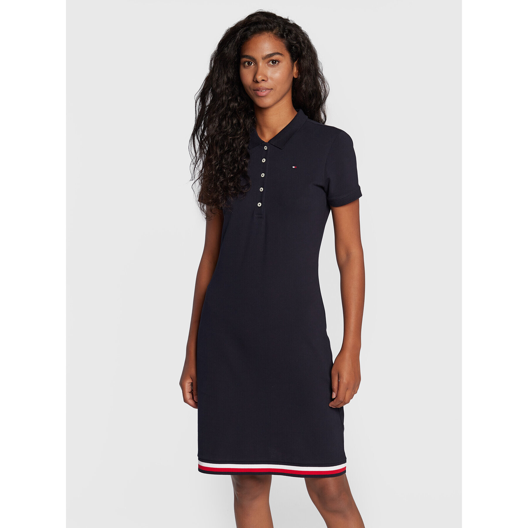 Tommy Hilfiger Rochie de zi Gbl Stp Short WW0WW33918 Bleumarin Regular Fit - Pled.ro