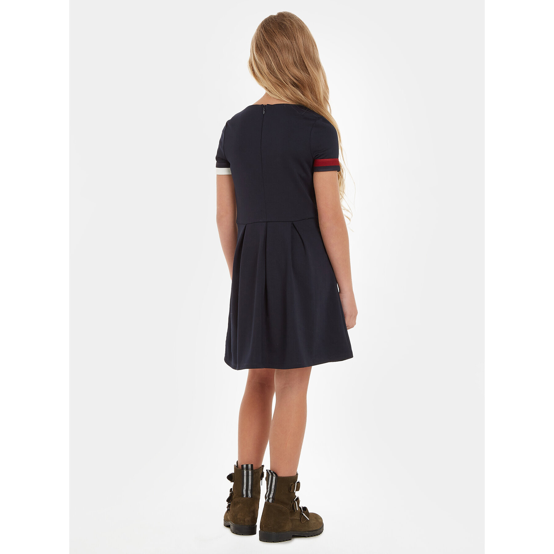 Tommy Hilfiger Rochie de zi Global Stripe Punto KG0KG07365 D Bleumarin Regular Fit - Pled.ro