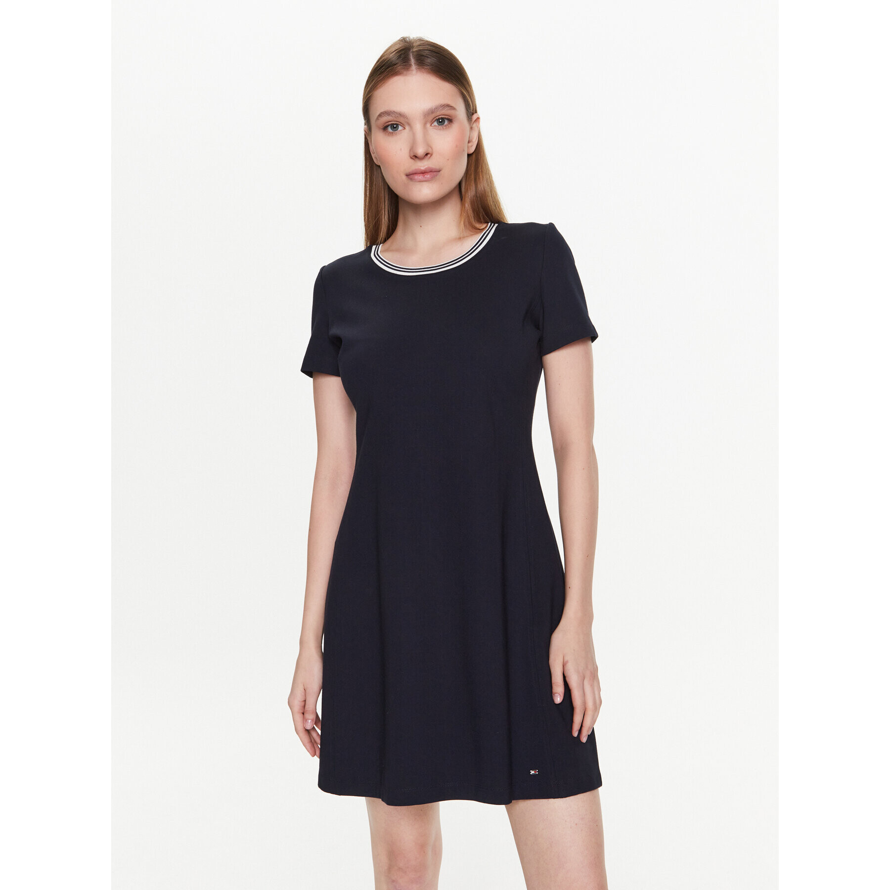 Tommy Hilfiger Rochie de zi Punto Bleumarin Regular Fit - Pled.ro