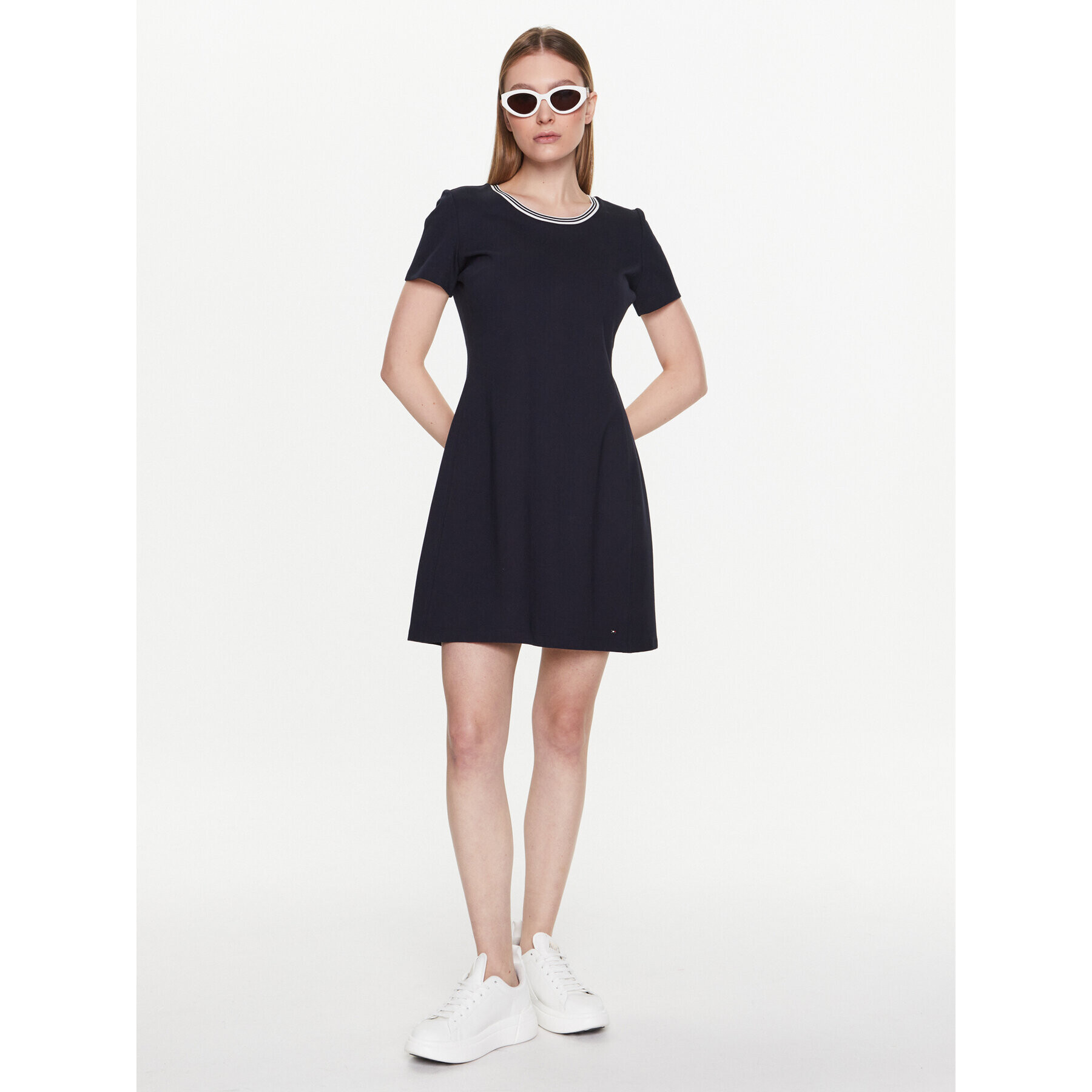 Tommy Hilfiger Rochie de zi Punto Bleumarin Regular Fit - Pled.ro