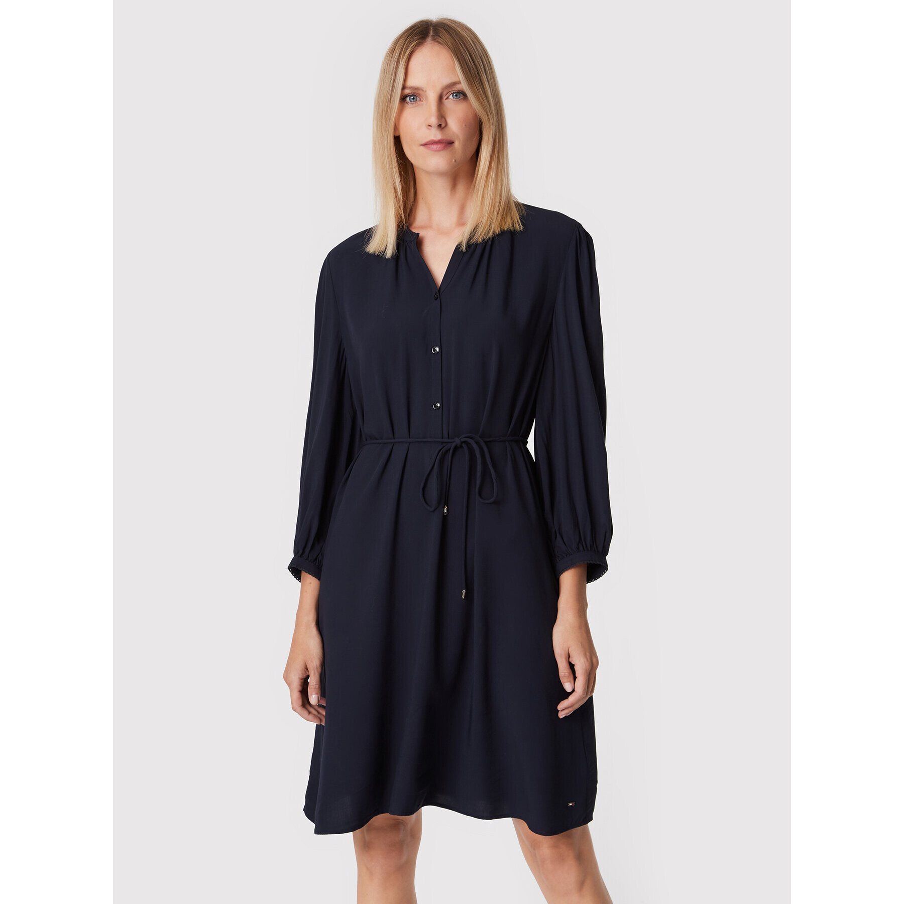 Tommy Hilfiger Rochie de zi Shift WW0WW34490 Bleumarin Relaxed Fit - Pled.ro