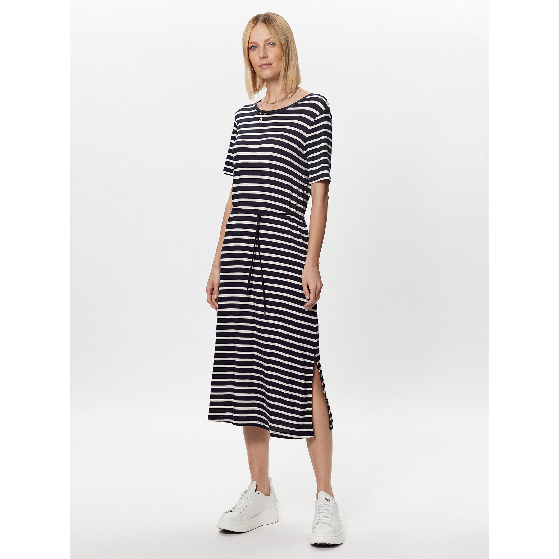 Tommy Hilfiger Rochie de zi Stripe WW0WW37837 Bleumarin Regular Fit - Pled.ro