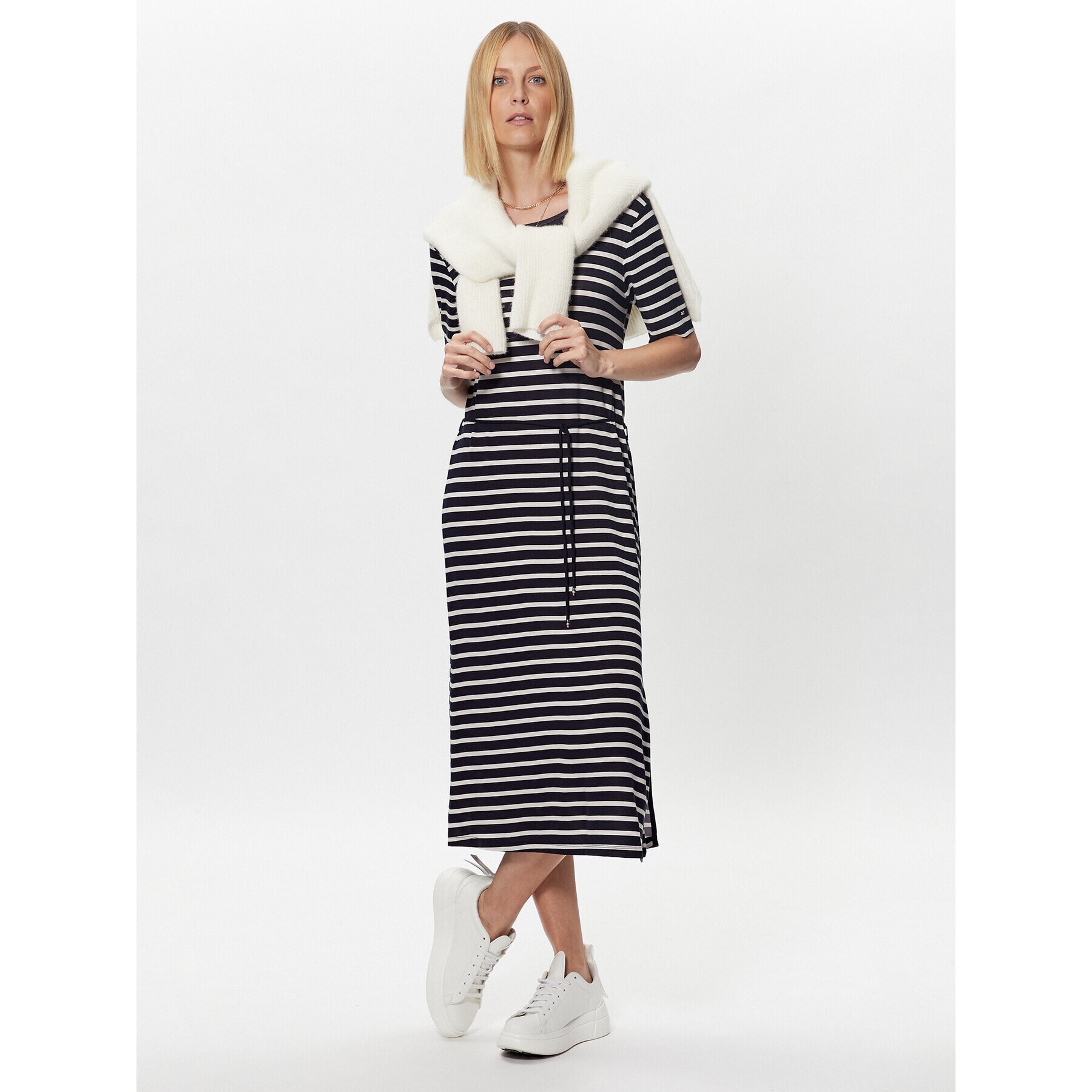 Tommy Hilfiger Rochie de zi Stripe WW0WW37837 Bleumarin Regular Fit - Pled.ro