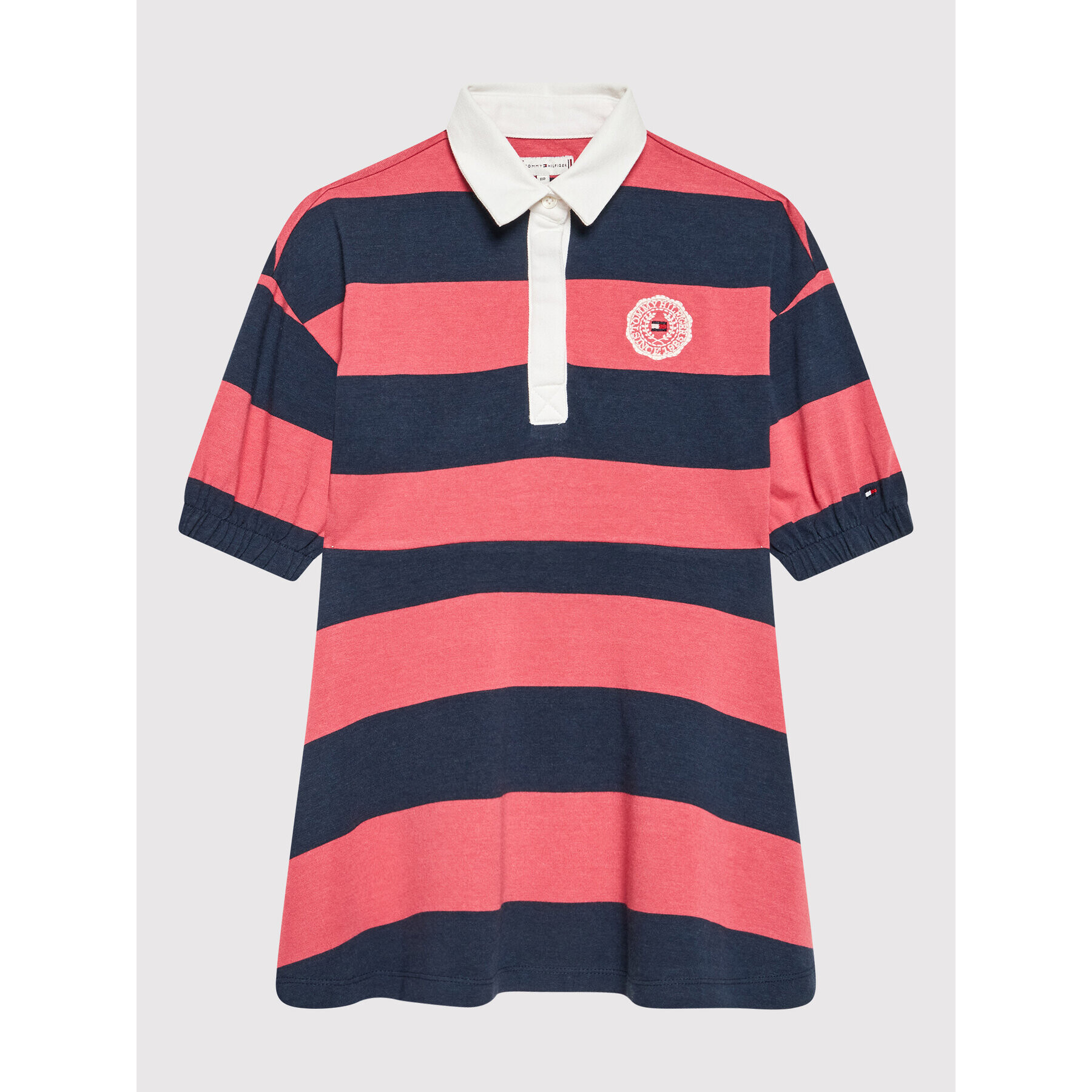 Tommy Hilfiger Rochie de zi Tiny Varsity Rugby KG0KG06265 D Roz Regular Fit - Pled.ro