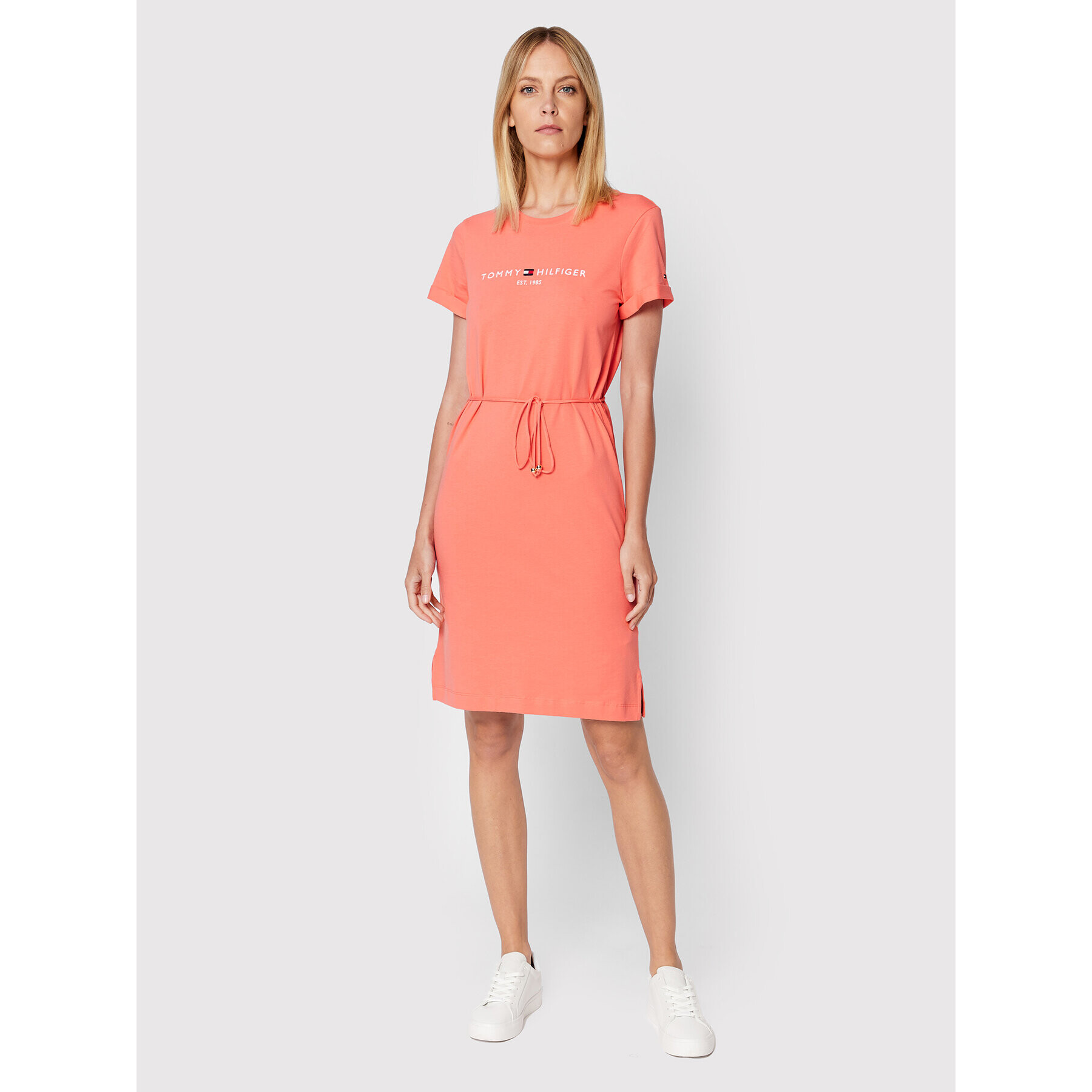 Tommy Hilfiger Rochie de zi WW0WW28189 Portocaliu Regular Fit - Pled.ro