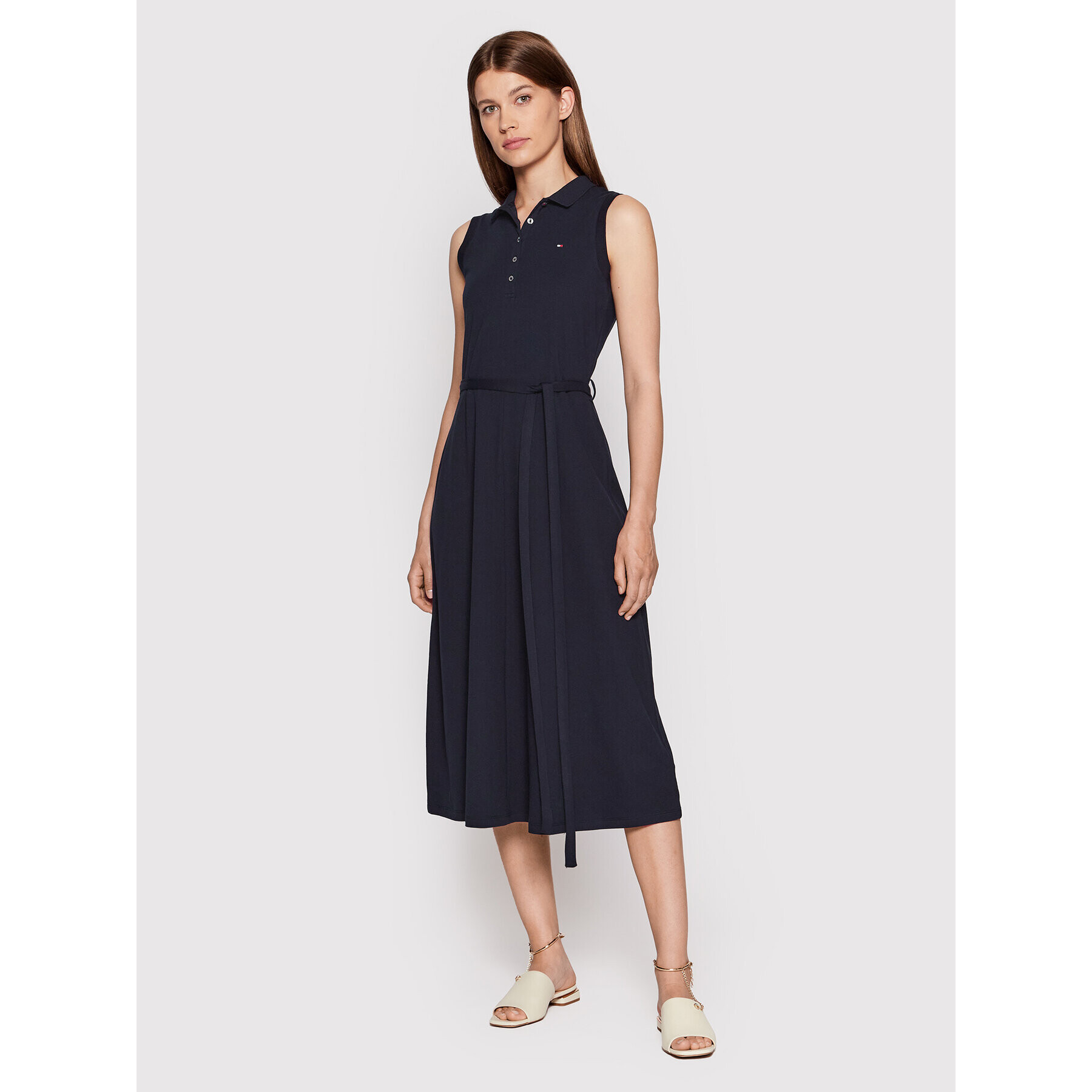 Tommy Hilfiger Rochie de zi WW0WW30498 Bleumarin Regular Fit - Pled.ro