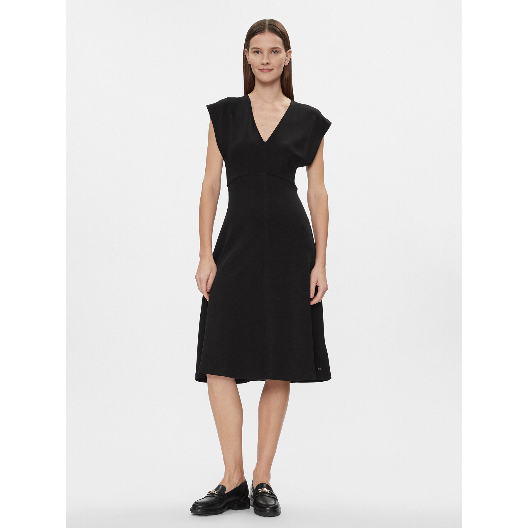 Tommy Hilfiger Rochie de zi WW0WW40731 Negru Regular Fit - Pled.ro