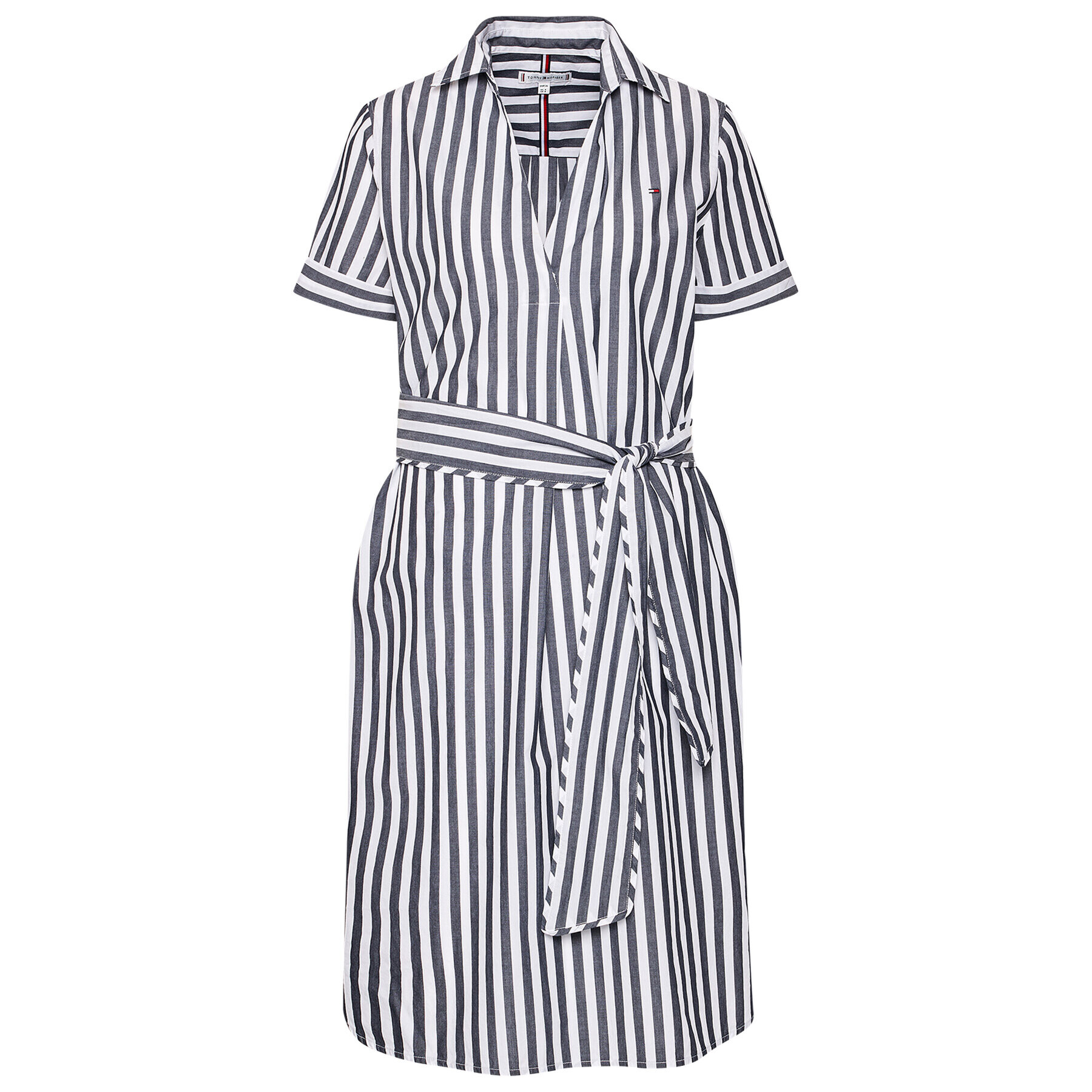 Tommy Hilfiger Rochie tip cămașă Cot Poplin WW0WW30352 Gri Regular Fit - Pled.ro