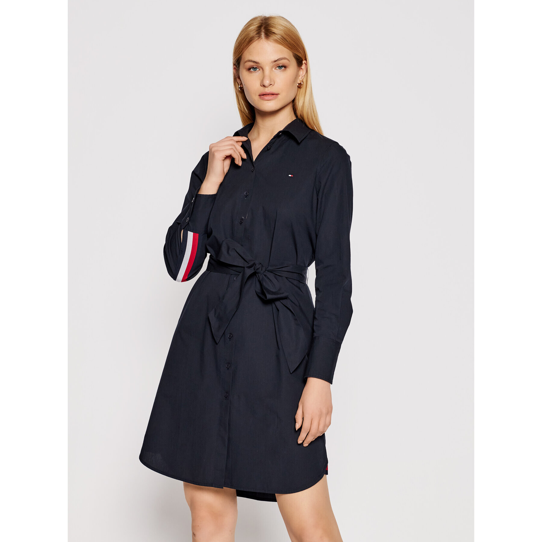 Tommy Hilfiger Rochie tip cămașă Pop Monica WW0WW30508 Bleumarin Regular Fit - Pled.ro