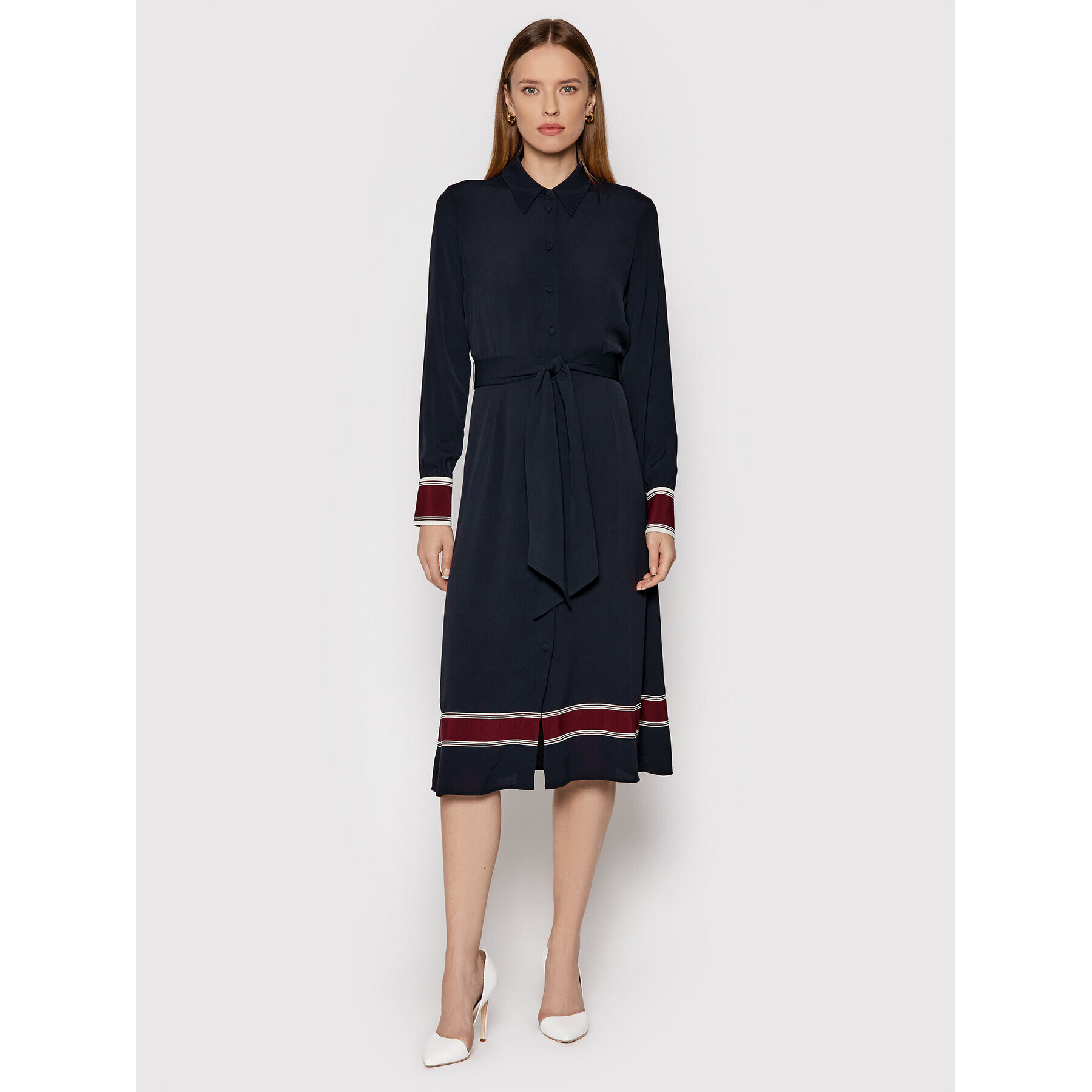 Tommy Hilfiger Rochie tip cămașă WW0WW29550 Bleumarin Regular Fit - Pled.ro