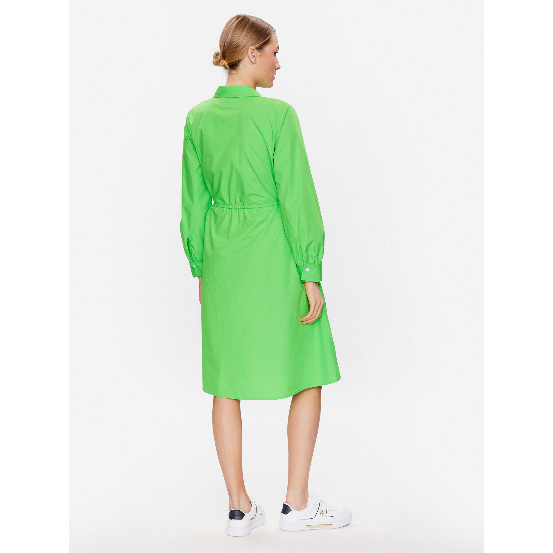 Tommy Hilfiger Rochie tip cămașă 1985 WW0WW39196 Verde Regular Fit - Pled.ro