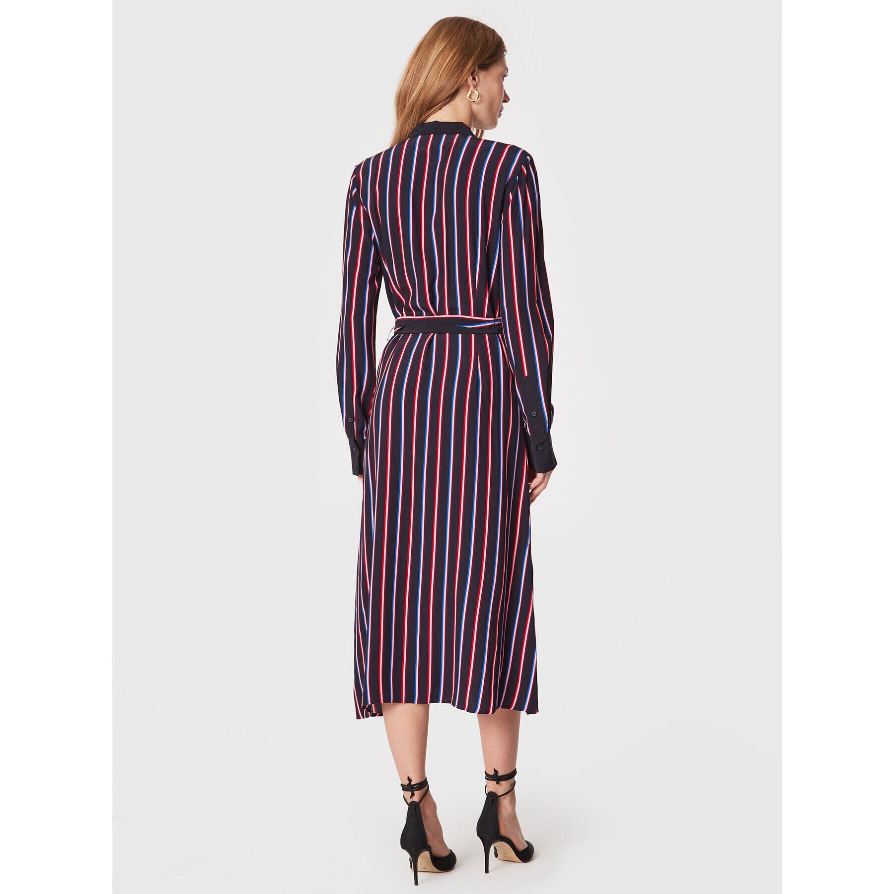 Tommy Hilfiger Rochie tip cămașă Vis Stripe WW0WW37114 Bleumarin Regular Fit - Pled.ro