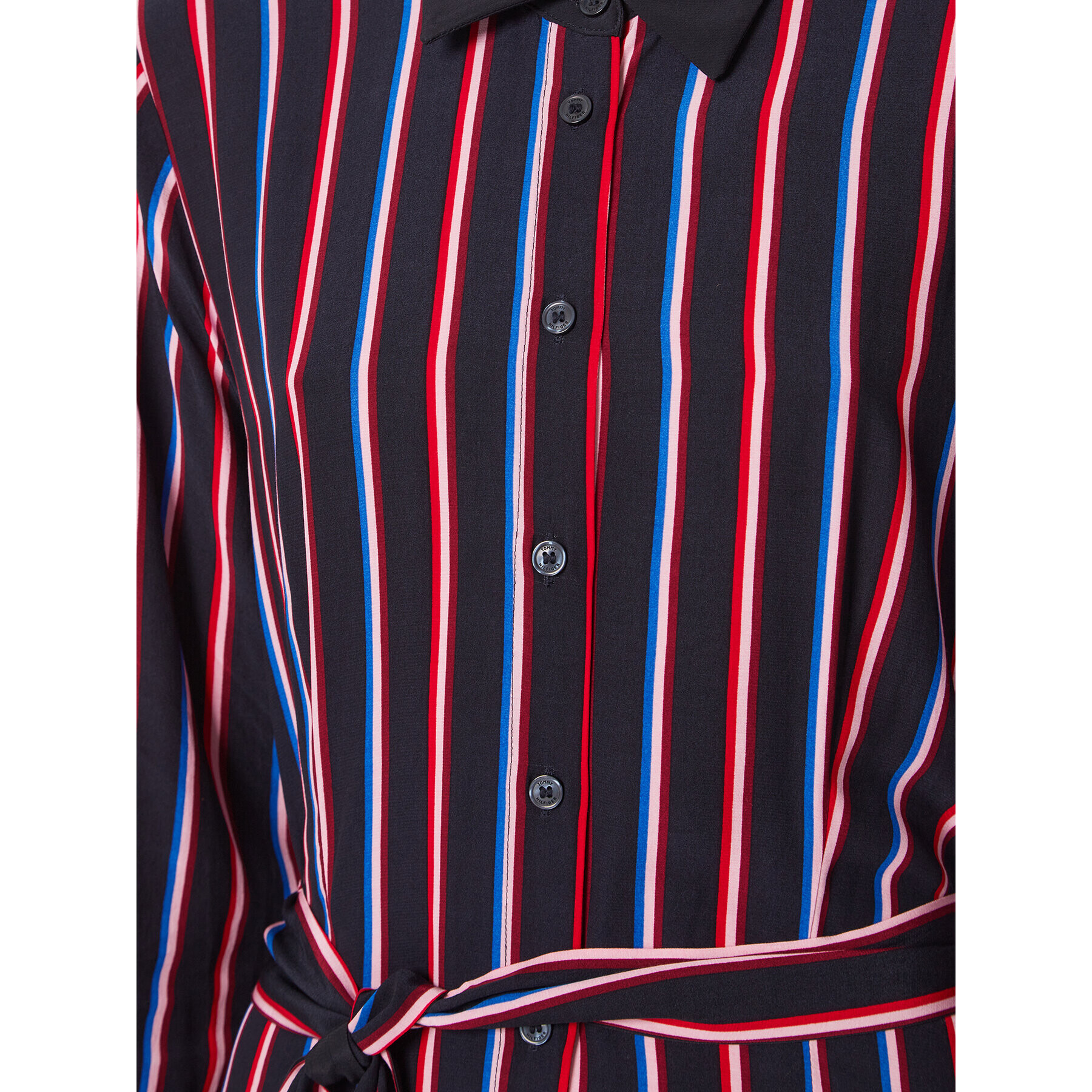 Tommy Hilfiger Rochie tip cămașă Vis Stripe WW0WW37114 Bleumarin Regular Fit - Pled.ro