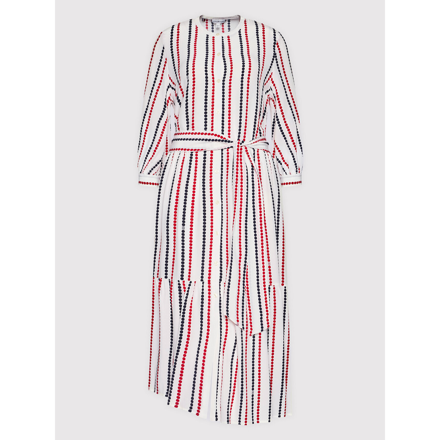 Tommy Hilfiger Rochie tip cămașă WW0WW34101 Alb Relaxed Fit - Pled.ro