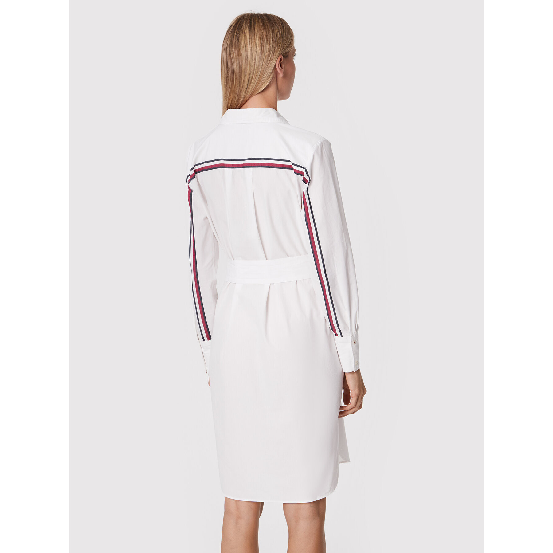 Tommy Hilfiger Rochie tip cămașă WW0WW35321 Alb Regular Fit - Pled.ro