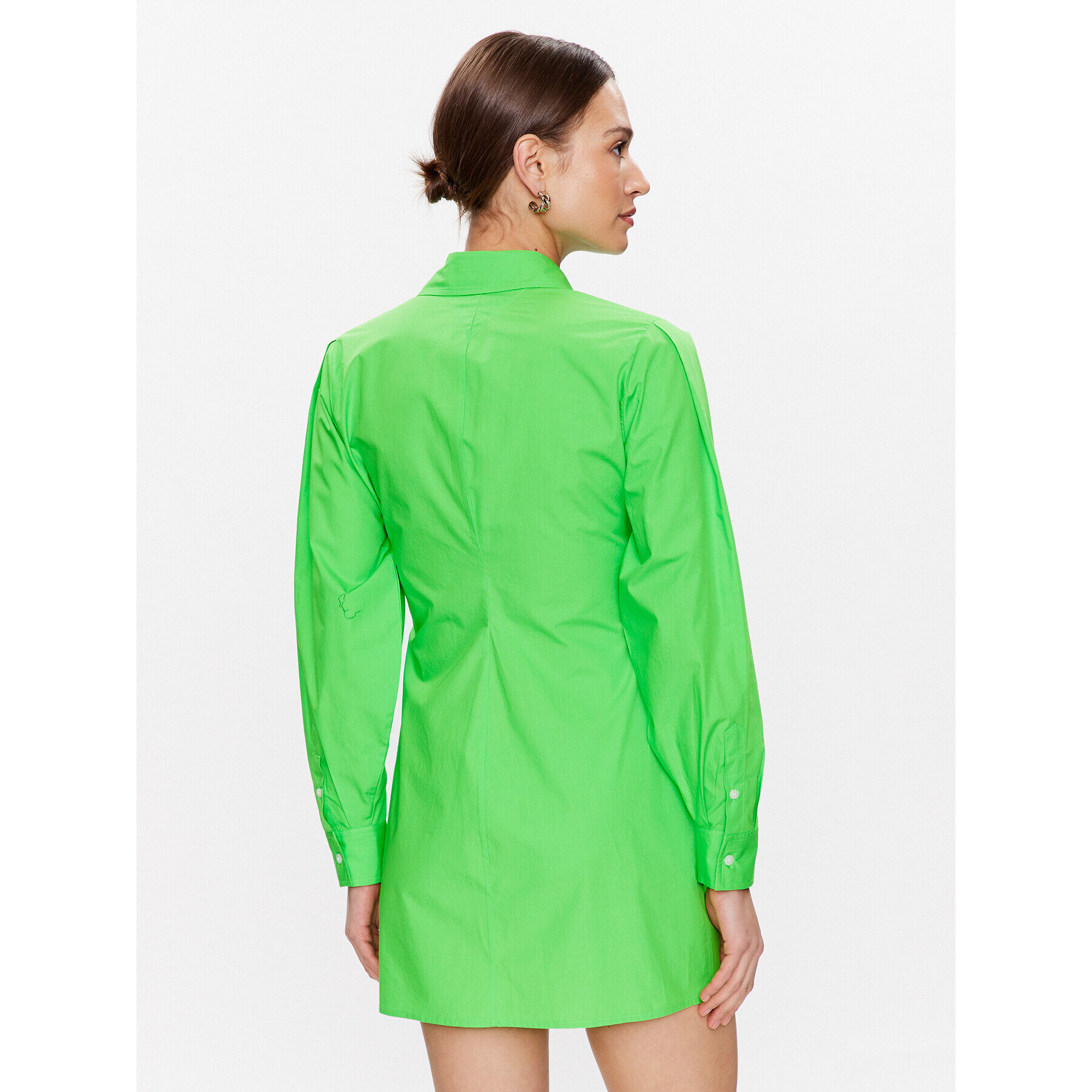 Tommy Hilfiger Rochie tip cămașă WW0WW37976 Verde Regular Fit - Pled.ro