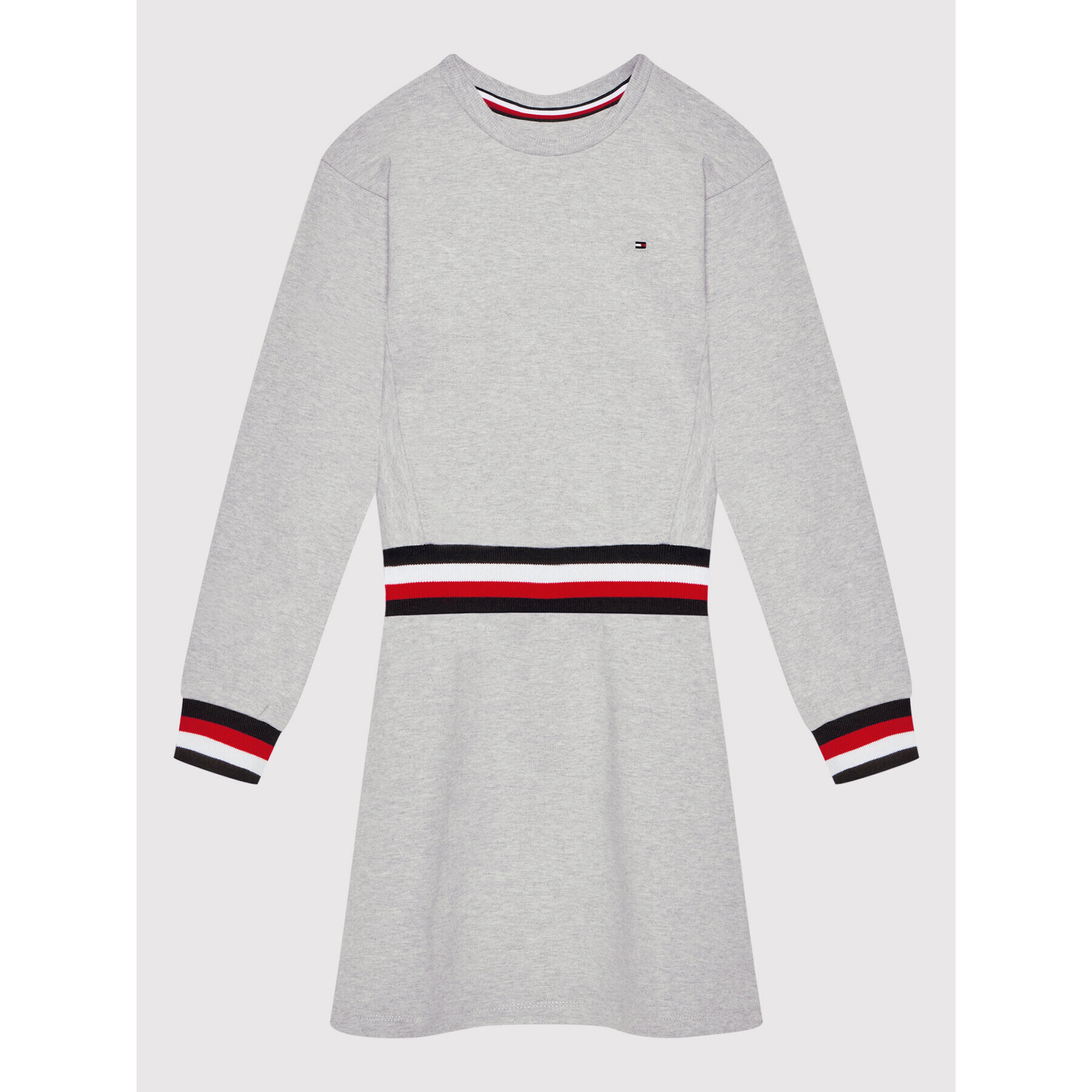 Tommy Hilfiger Rochie tricotată Global Stripe KG0KG06215 M Gri Regular Fit - Pled.ro