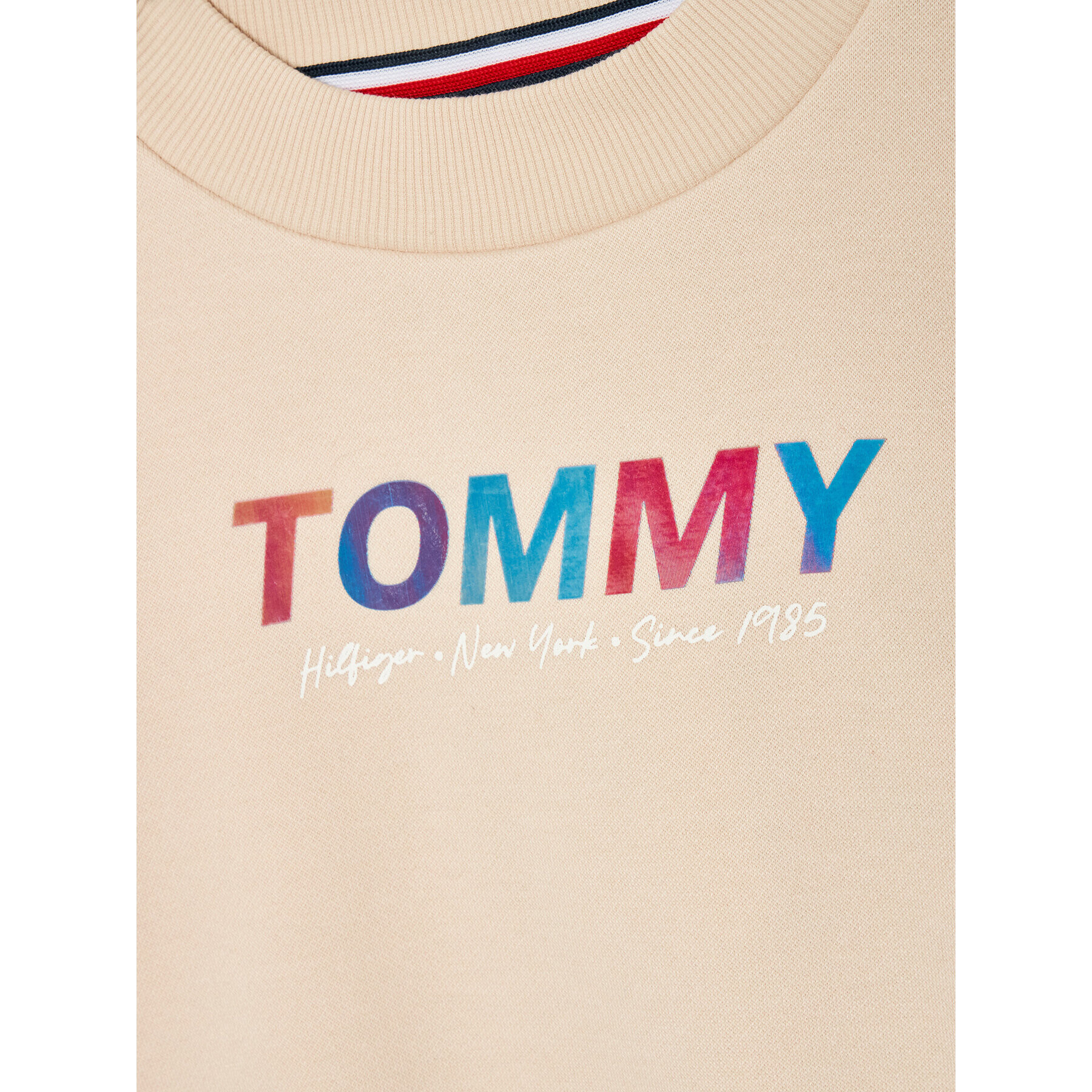 Tommy Hilfiger Rochie tricotată Multi Shine Print KG0KG06124 D Bej Regular Fit - Pled.ro