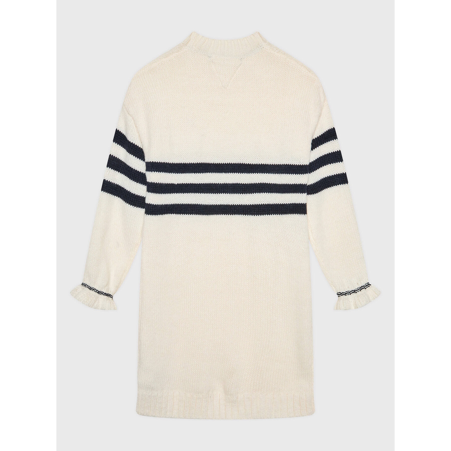 Tommy Hilfiger Rochie tricotată Prep Stripe KG0KG06883 D Écru Relaxed Fit - Pled.ro