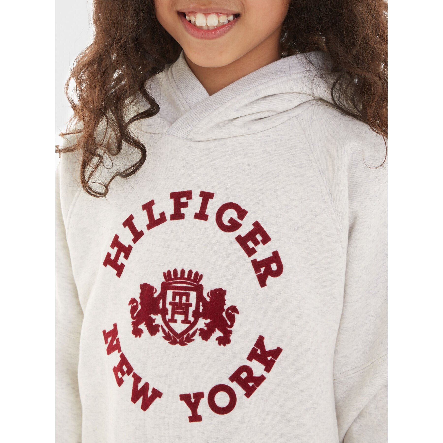 Tommy Hilfiger Rochie tricotată Varsity KG0KG07556 Gri Oversize - Pled.ro