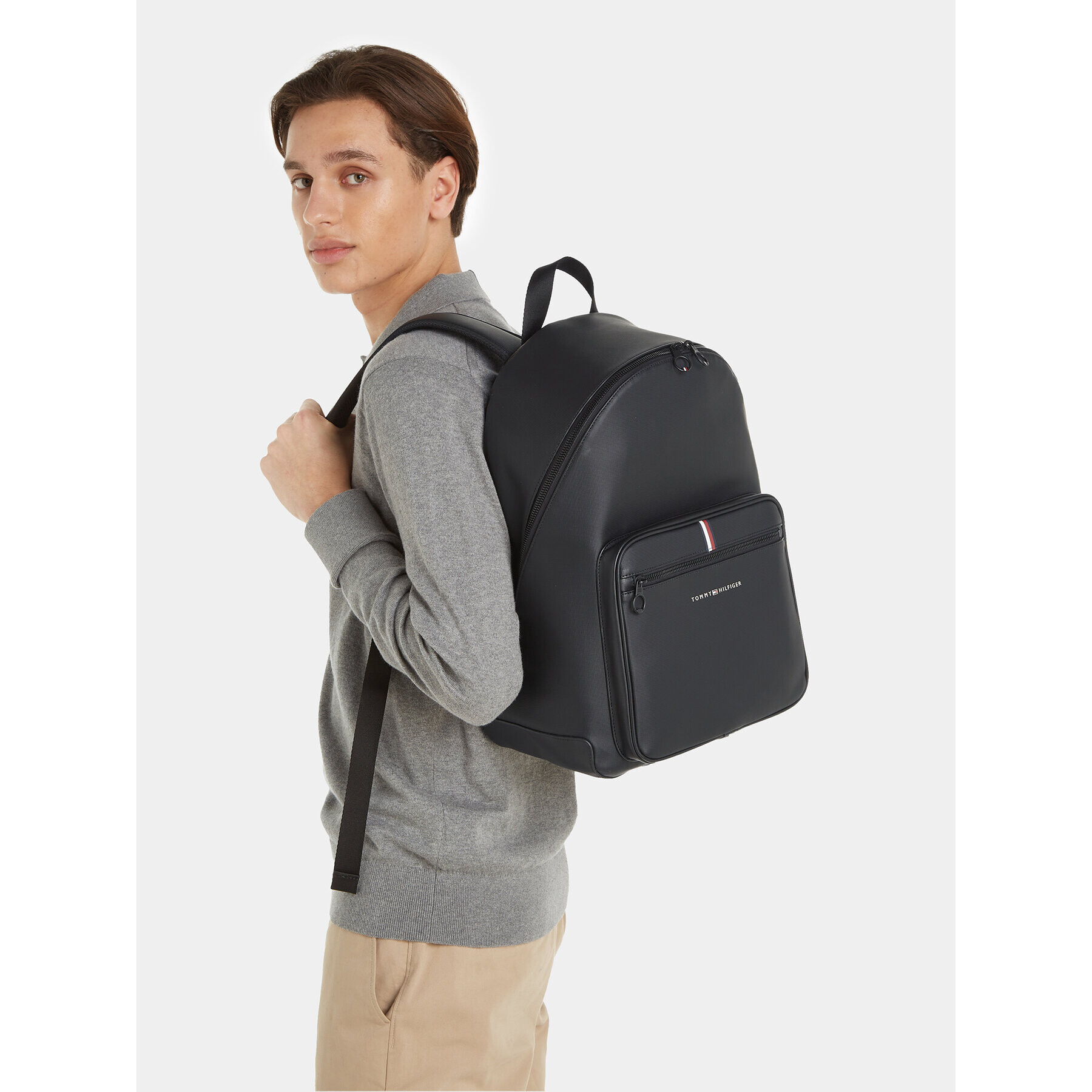 Tommy Hilfiger Rucsac Essnetial Pique AM0AM11543 Negru - Pled.ro