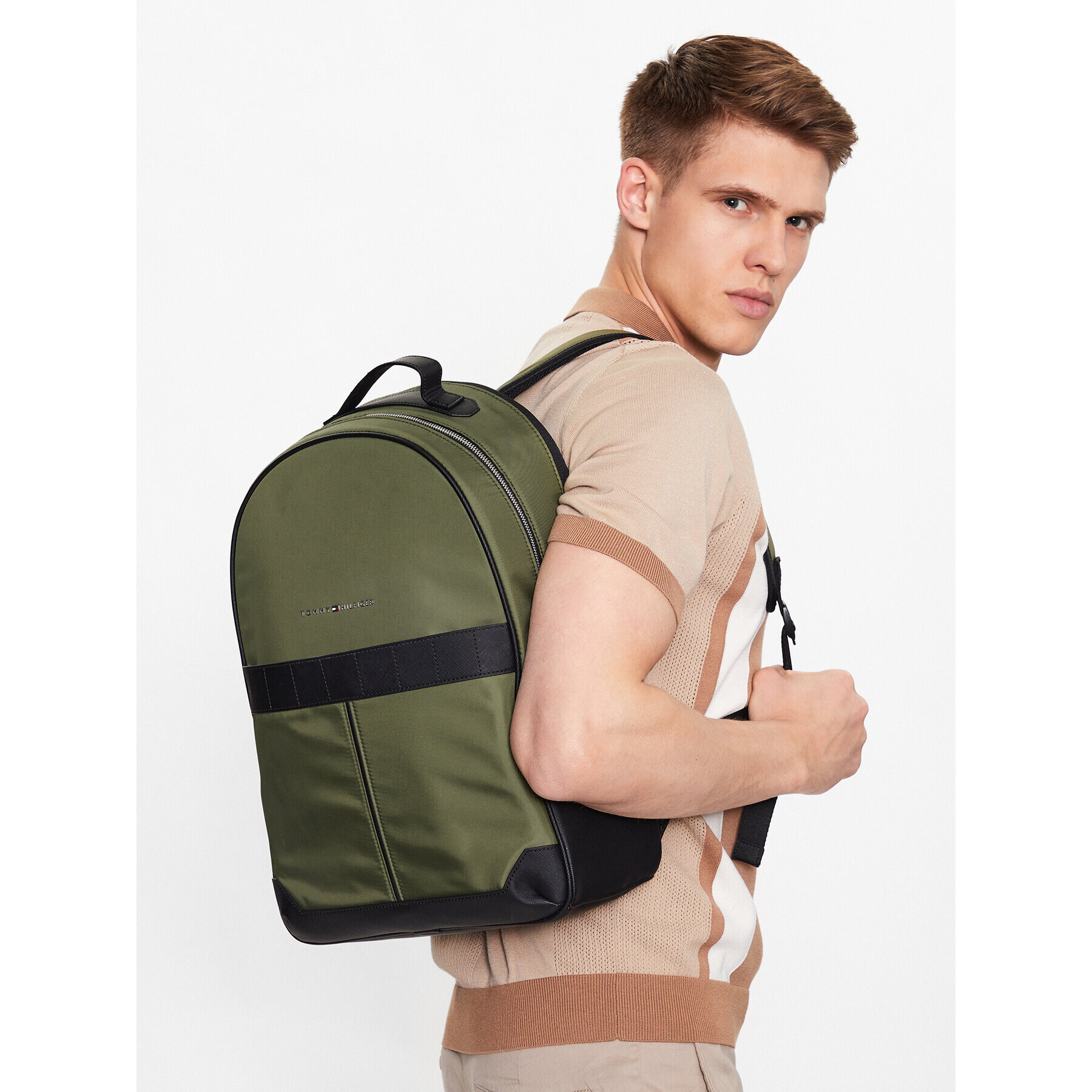 Tommy Hilfiger Rucsac Th Elevated Nylon Backpack AM0AM10939 Verde - Pled.ro