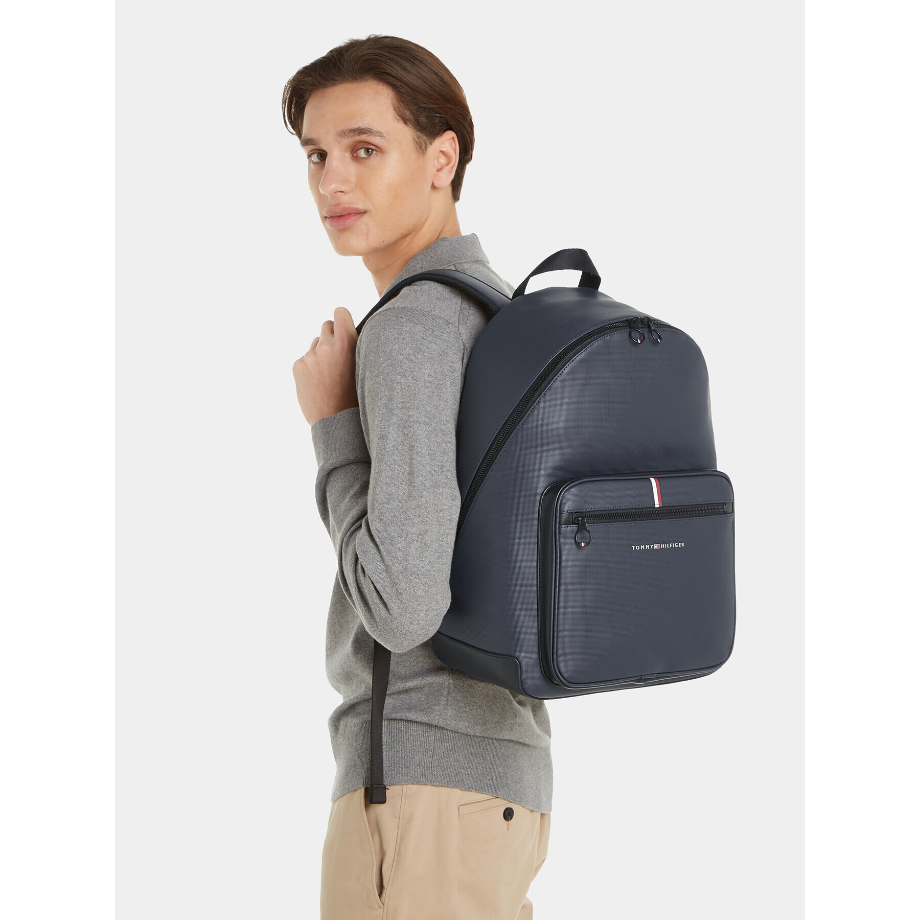 Tommy Hilfiger Rucsac Th Essential Pique Backpack AM0AM11543 Bleumarin - Pled.ro