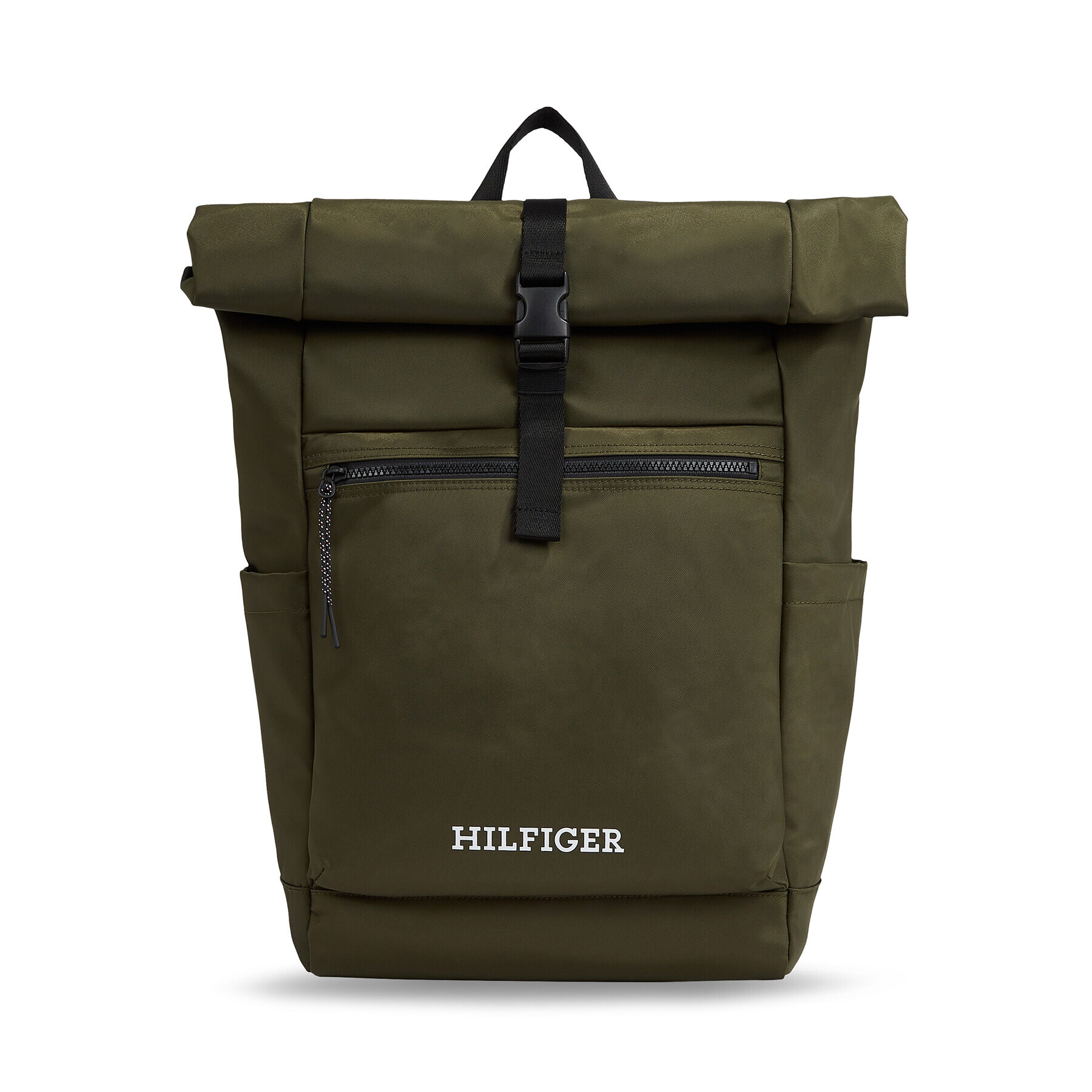 Tommy Hilfiger Rucsac Th Monotype Rolltop Backpack AM0AM11549 Verde - Pled.ro