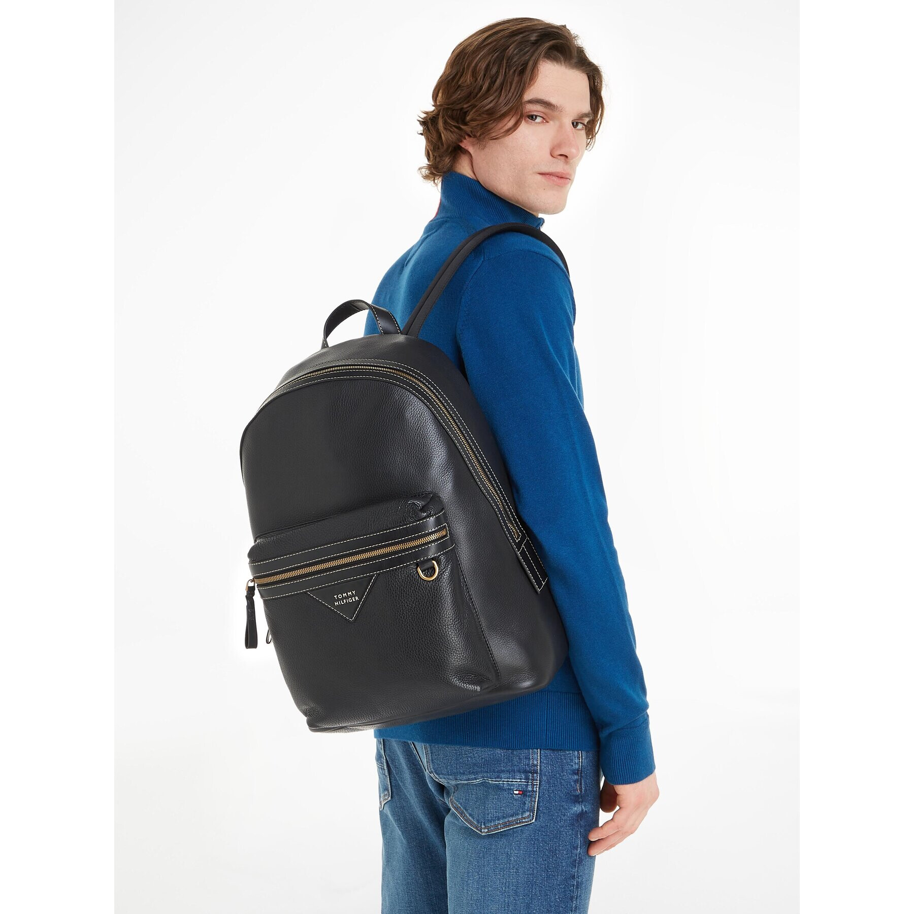 Tommy Hilfiger Rucsac Th Premium Leather Backpack AM0AM11564 Negru - Pled.ro