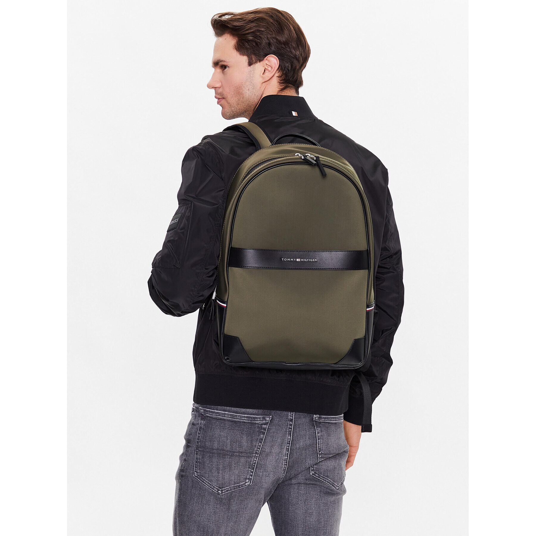 Tommy Hilfiger Rucsac Th Urban Nylon Backpack AM0AM10566 Verde - Pled.ro