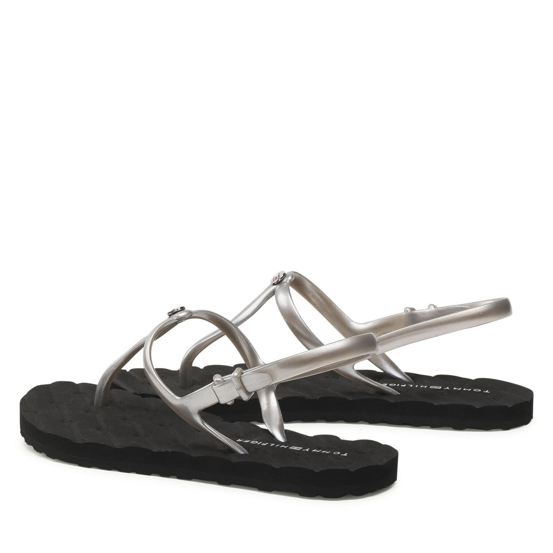 Tommy Hilfiger Sandale Classy Flip Flop FW0FW05823 Argintiu - Pled.ro