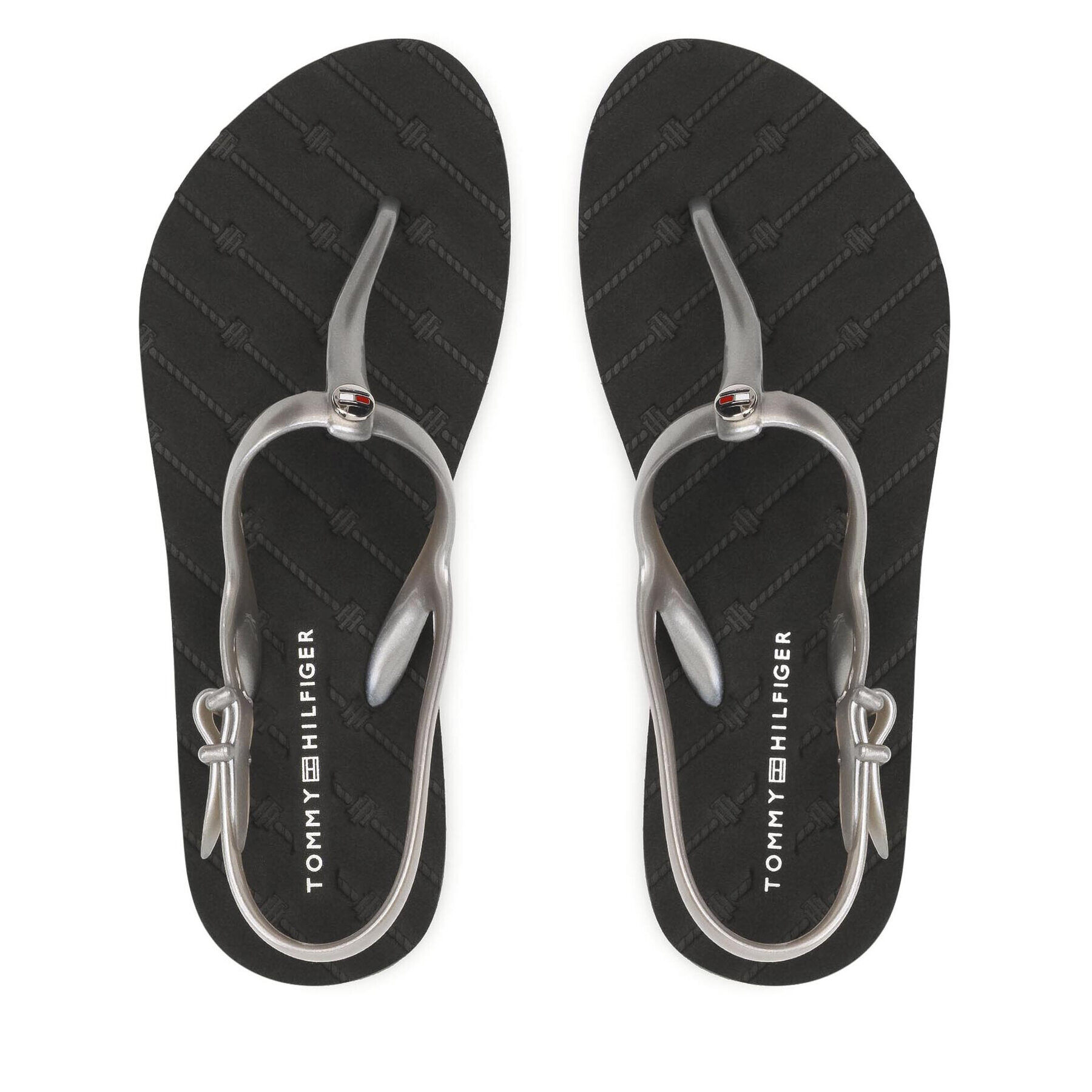 Tommy Hilfiger Sandale Classy Flip Flop FW0FW05823 Argintiu - Pled.ro