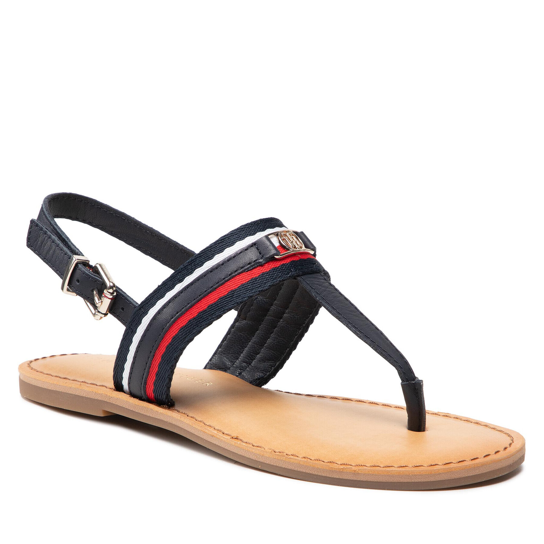 Tommy Hilfiger Sandale Corporate Webbing Flat Sandal FW0FW06232 Bleumarin - Pled.ro