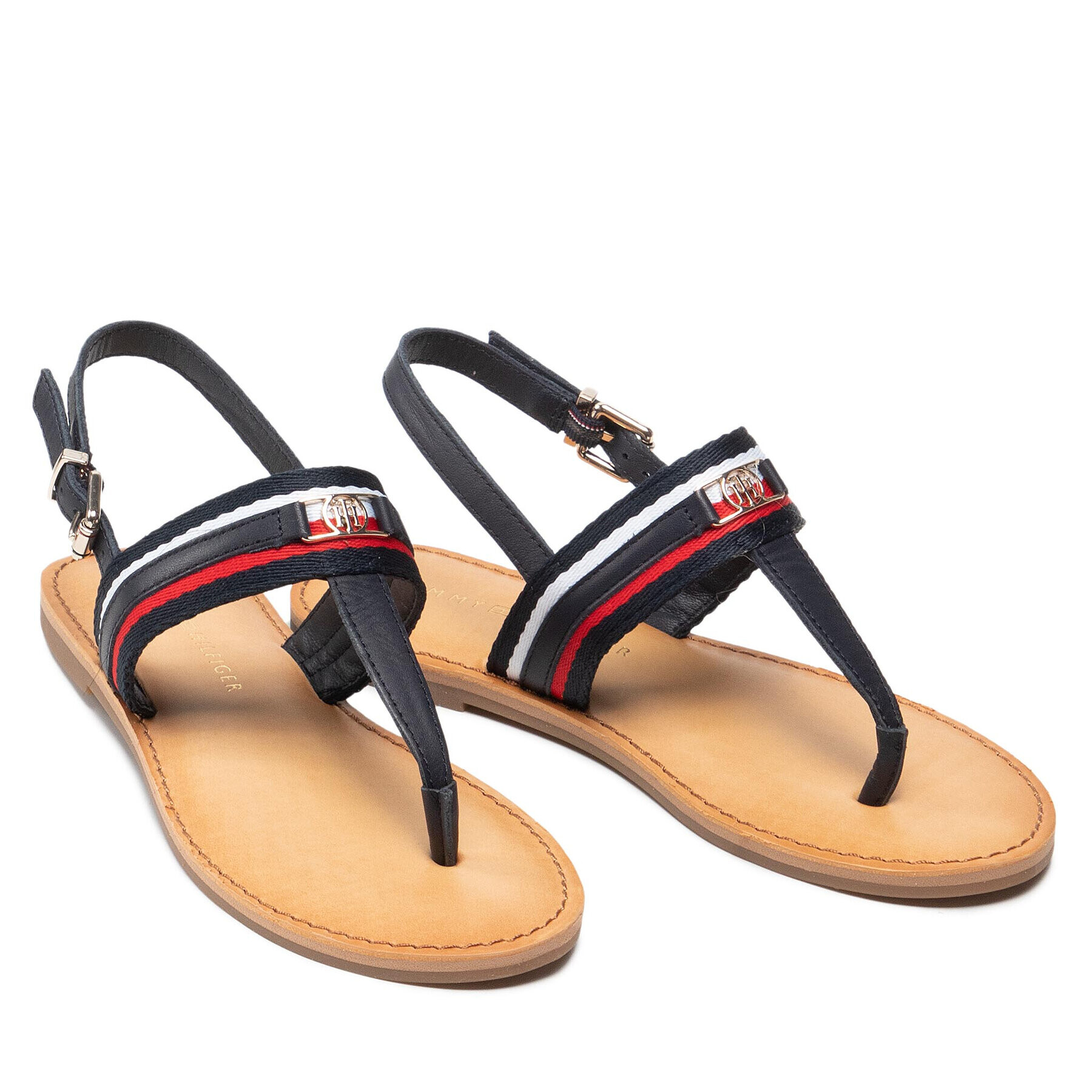 Tommy Hilfiger Sandale Corporate Webbing Flat Sandal FW0FW06232 Bleumarin - Pled.ro