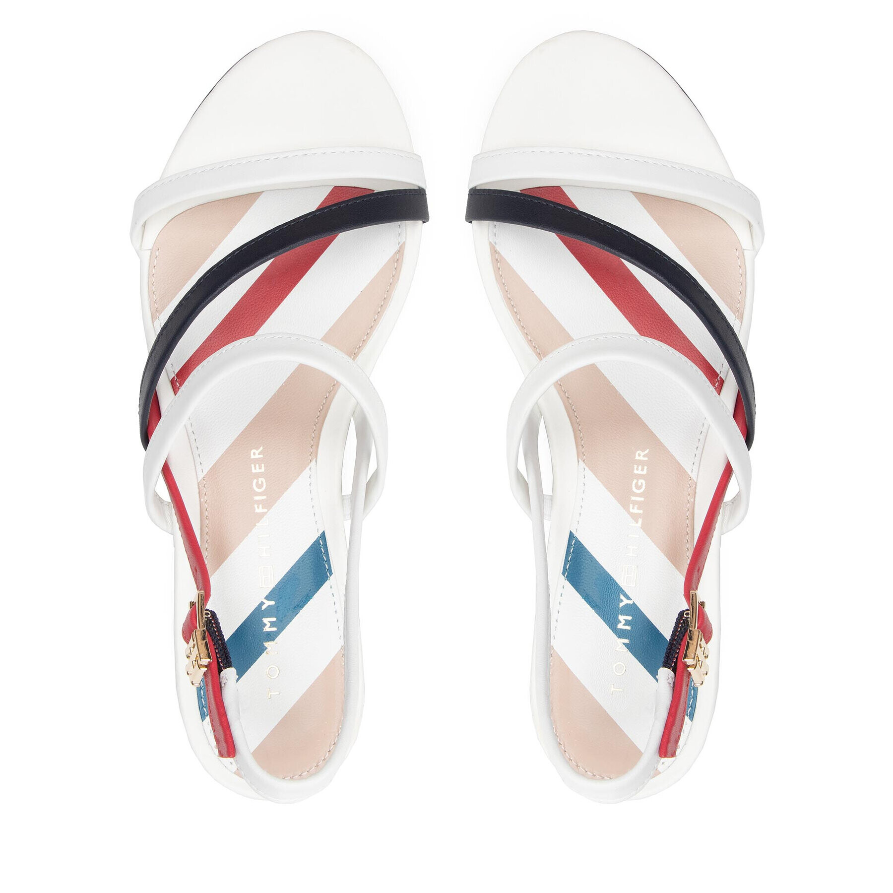 Tommy Hilfiger Sandale Feminine Strappy Flat Sandal FW0FW06480 Alb - Pled.ro