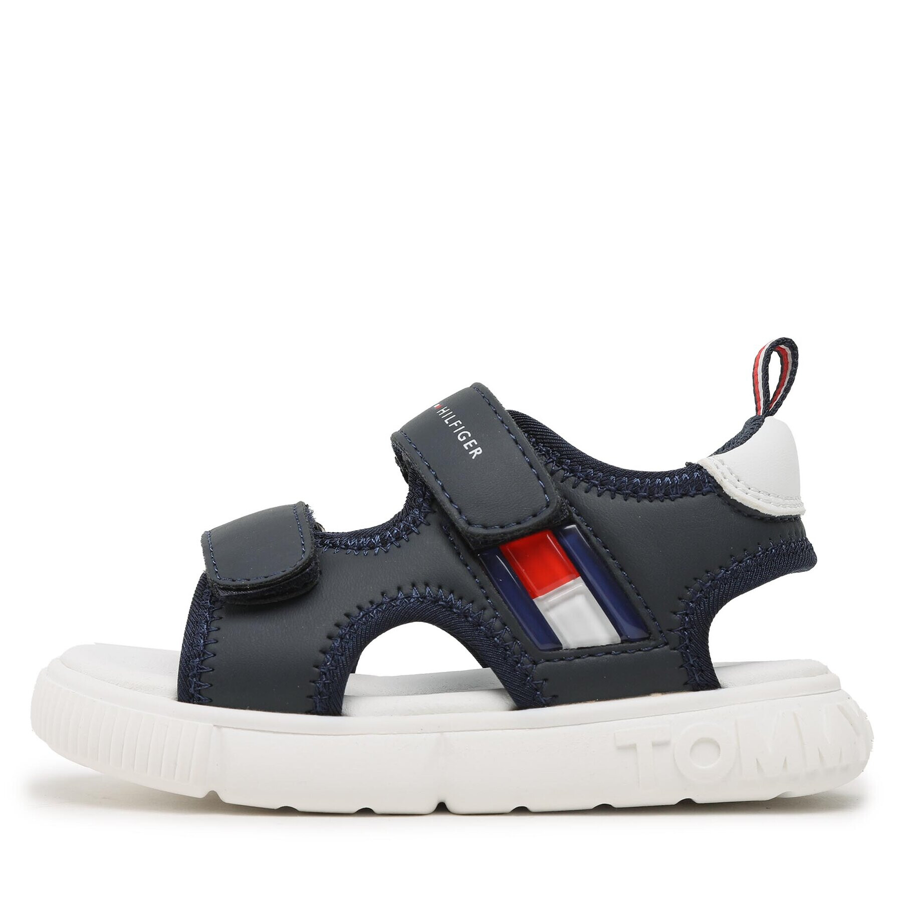 Tommy Hilfiger Sandale Flag Velcro Sandal T1B2-32900-1355 S Bleumarin - Pled.ro