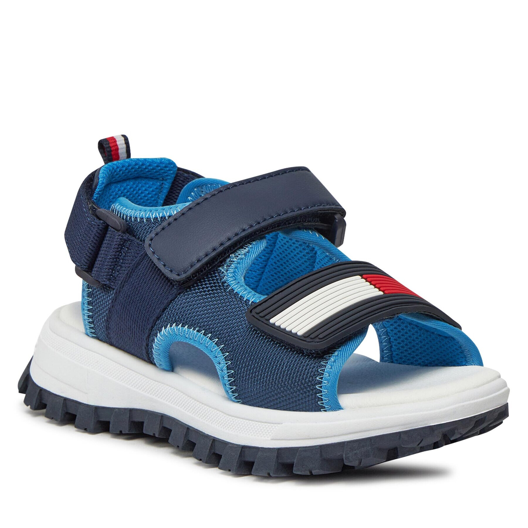 Tommy Hilfiger Sandale Flag Velcro Sandal T3B2-33434-1591 M Bleumarin - Pled.ro