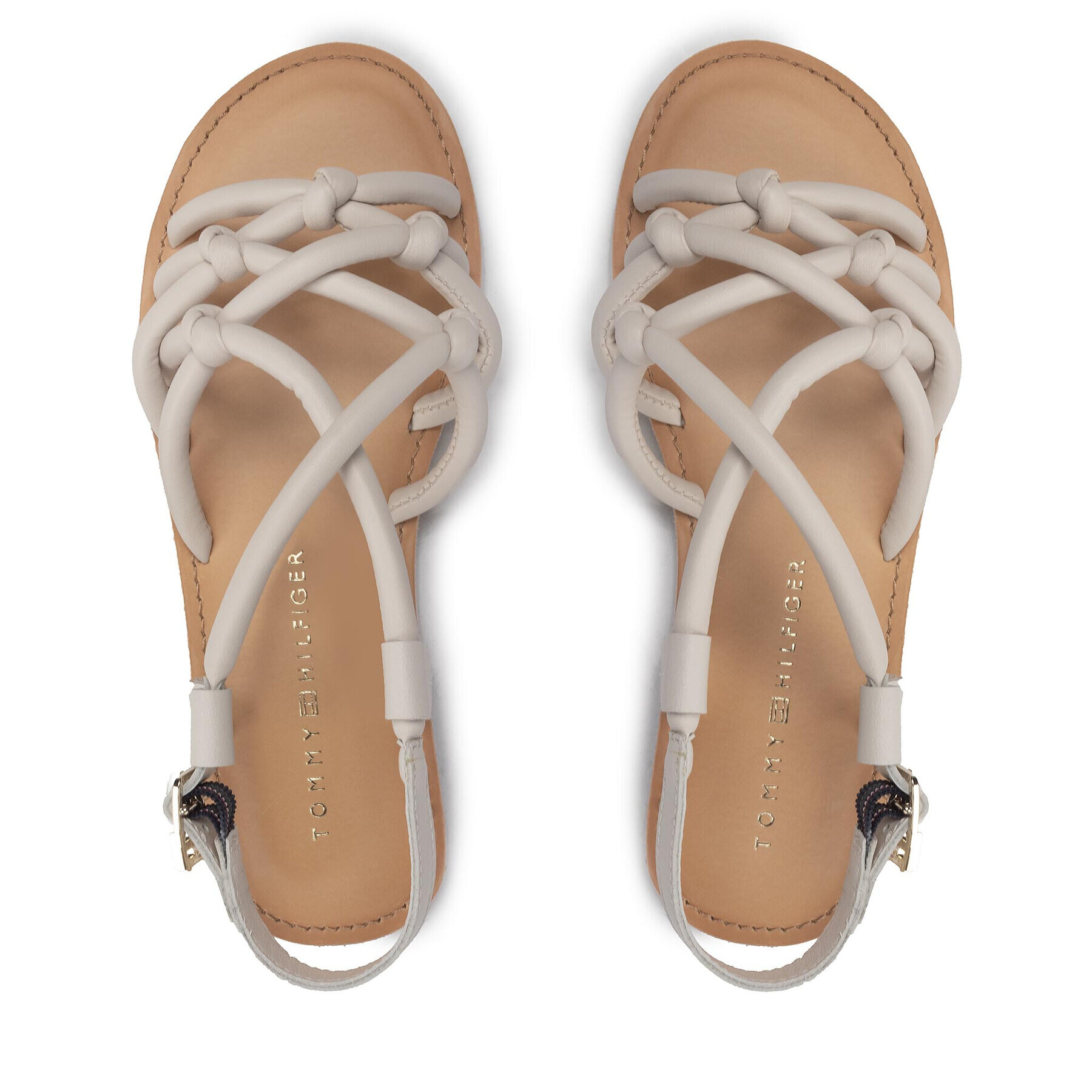 Tommy Hilfiger Sandale Flap Strappy Sandal FW0FW06668 Alb - Pled.ro