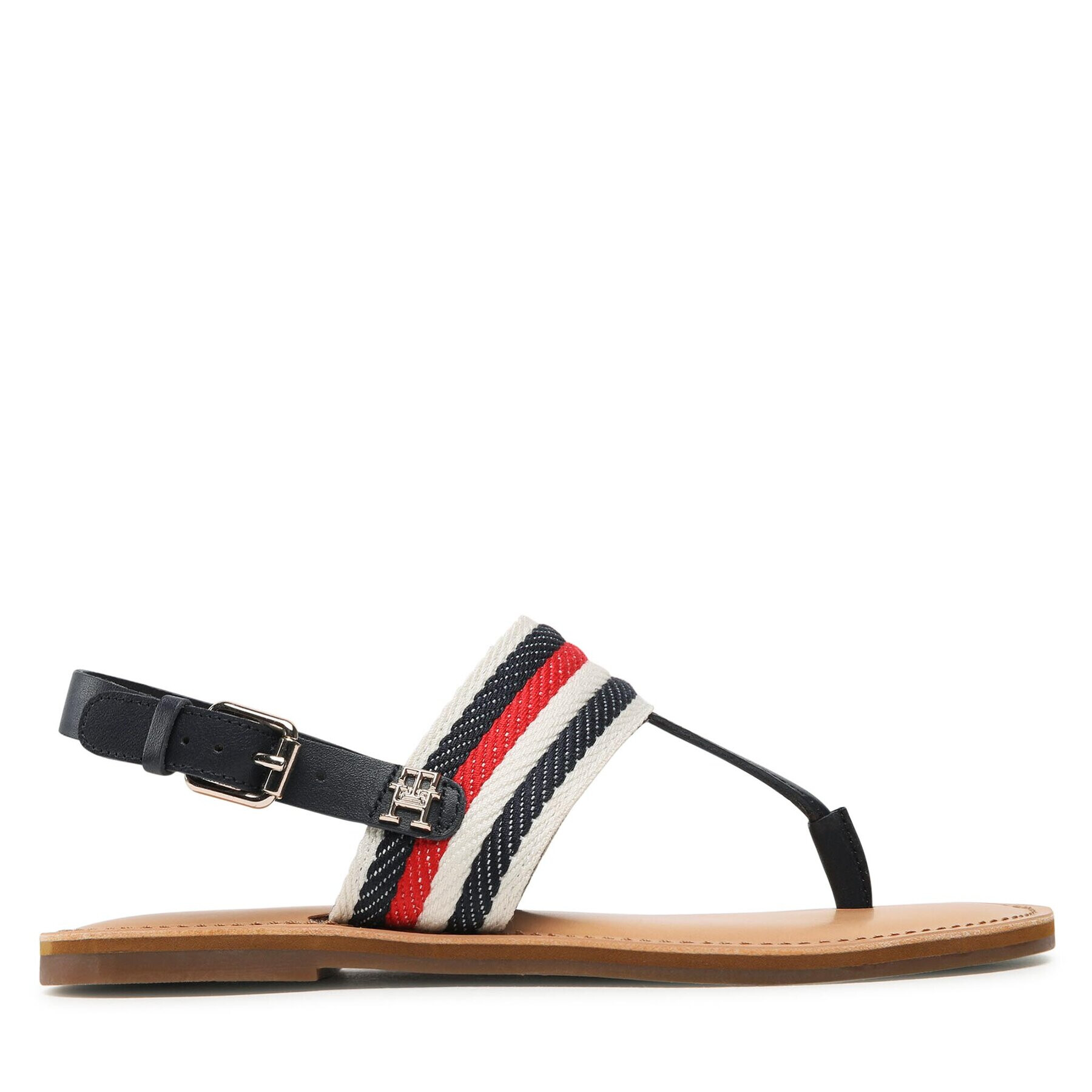 Tommy Hilfiger Sandale Flat Sandal Corporate FW0FW06988 Bleumarin - Pled.ro