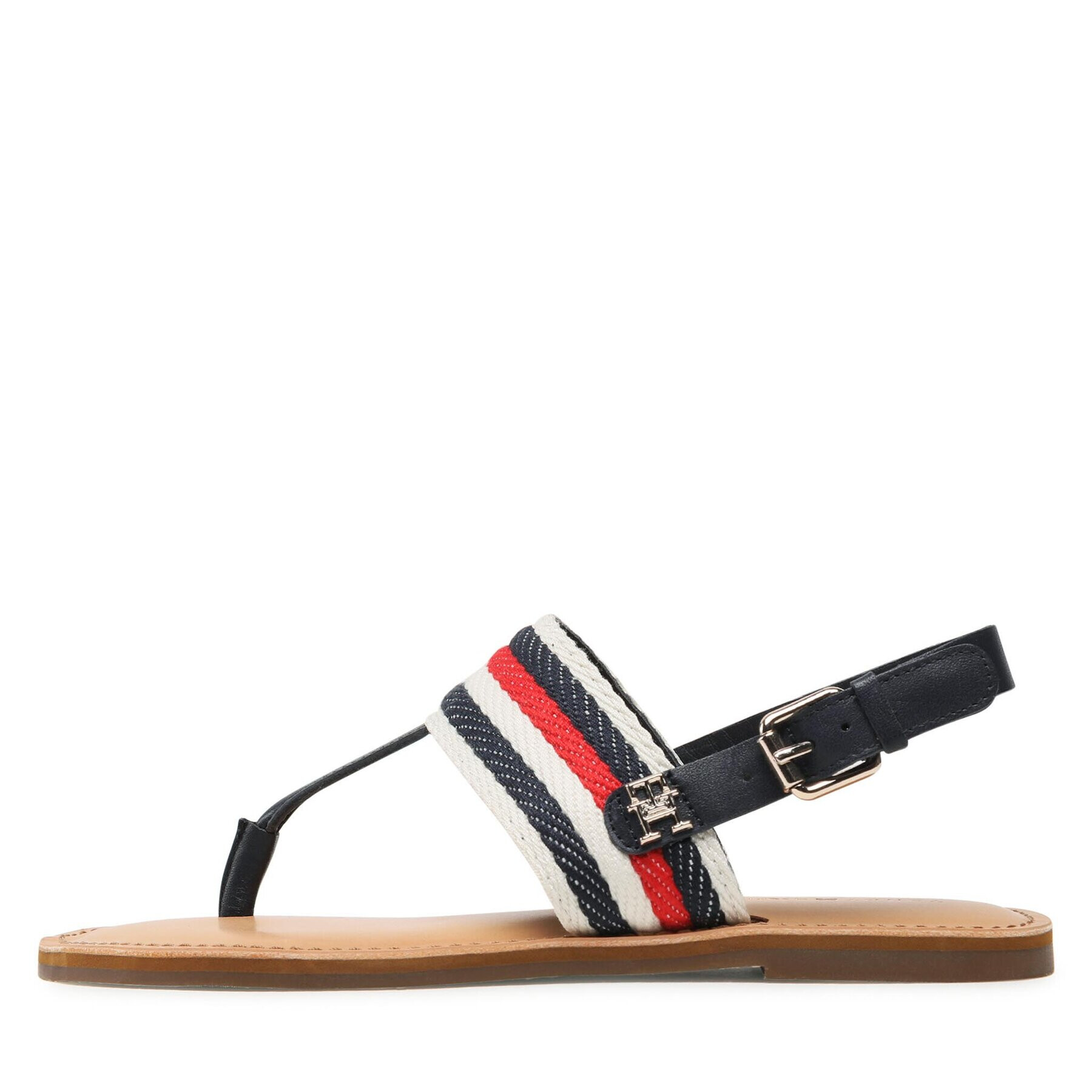 Tommy Hilfiger Sandale Flat Sandal Corporate FW0FW06988 Bleumarin - Pled.ro