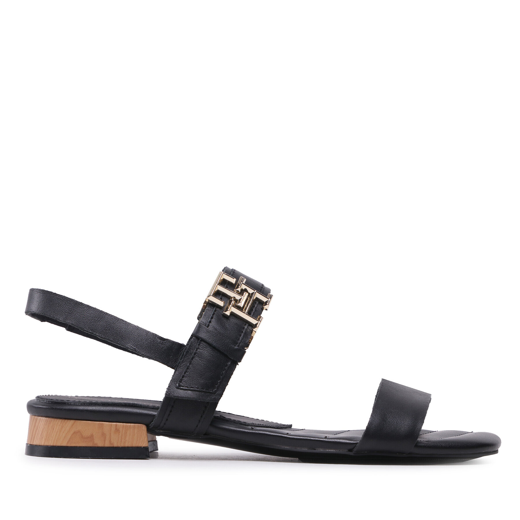 Tommy Hilfiger Sandale Hardware Flat Sandal FW0FW07094 Negru - Pled.ro