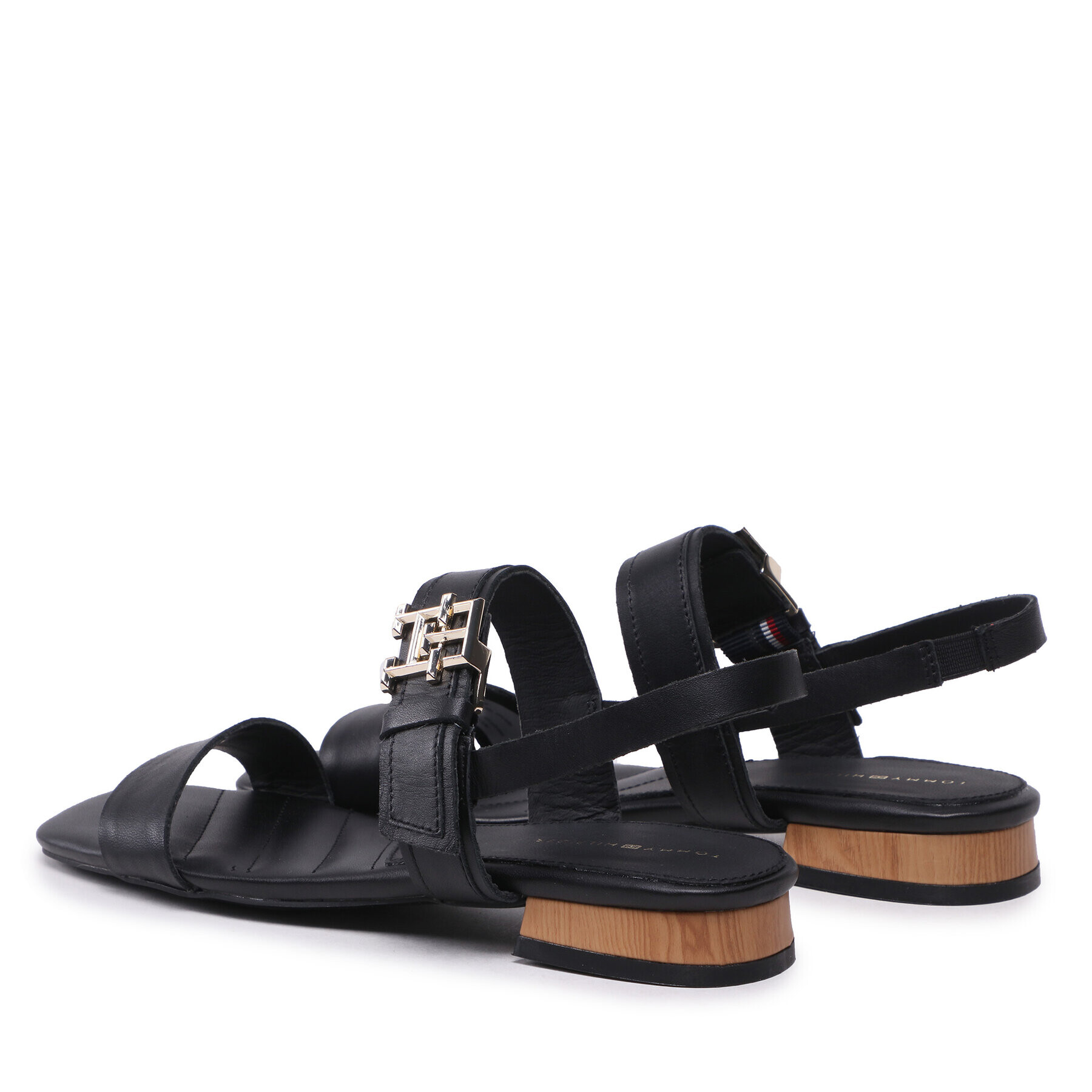 Tommy Hilfiger Sandale Hardware Flat Sandal FW0FW07094 Negru - Pled.ro