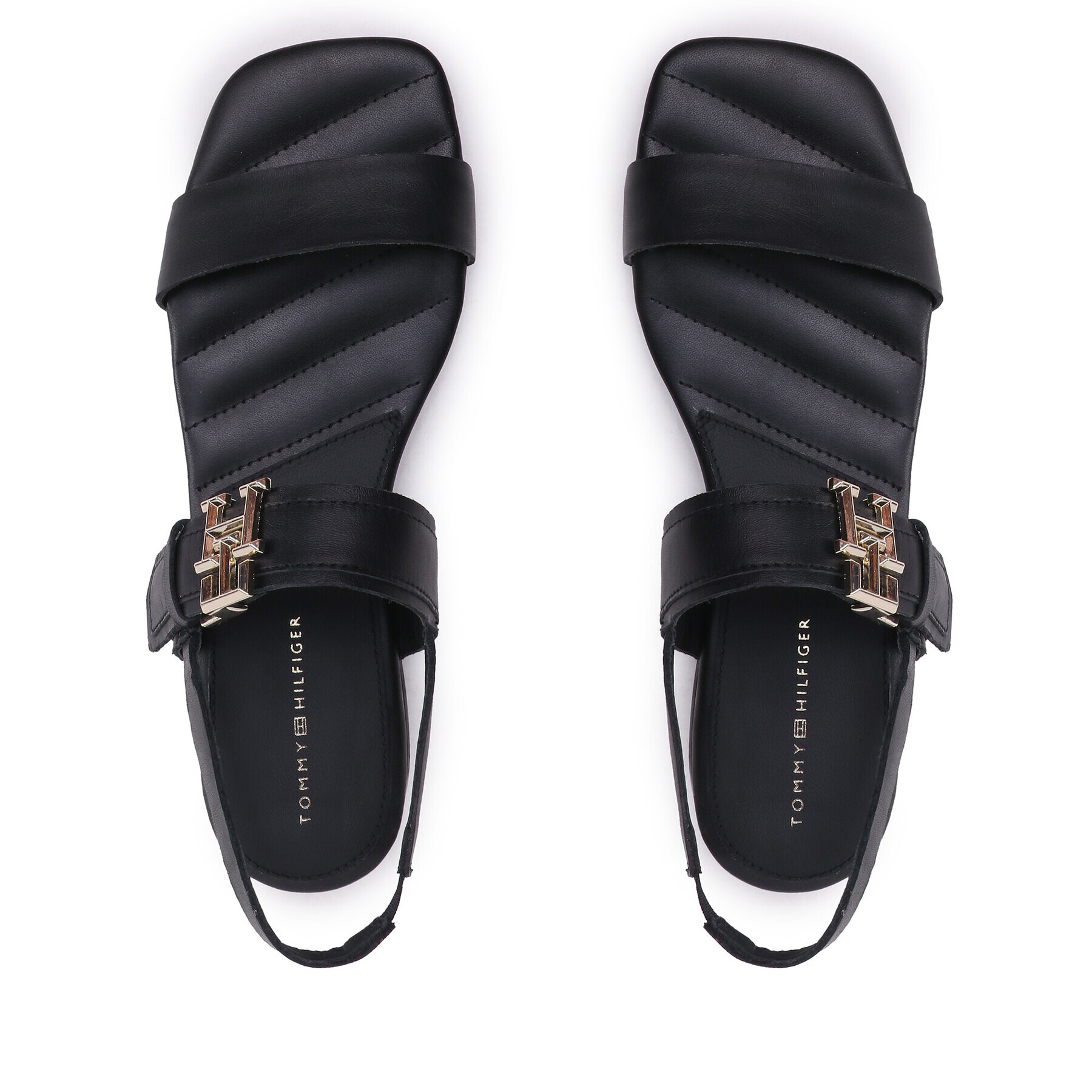 Tommy Hilfiger Sandale Hardware Flat Sandal FW0FW07094 Negru - Pled.ro