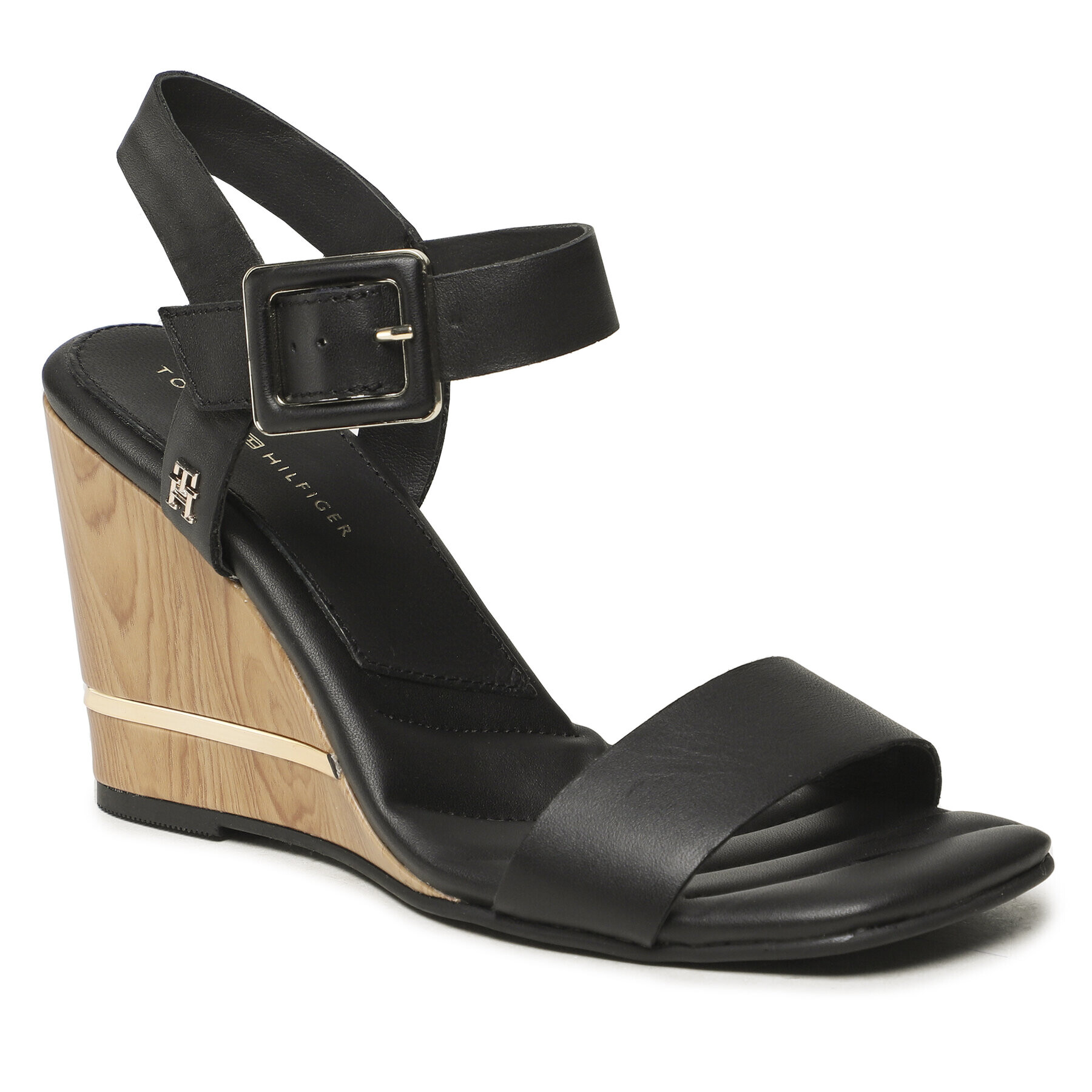 Tommy Hilfiger Sandale Hardware Wedge Sandal FW0FW07074 Negru - Pled.ro