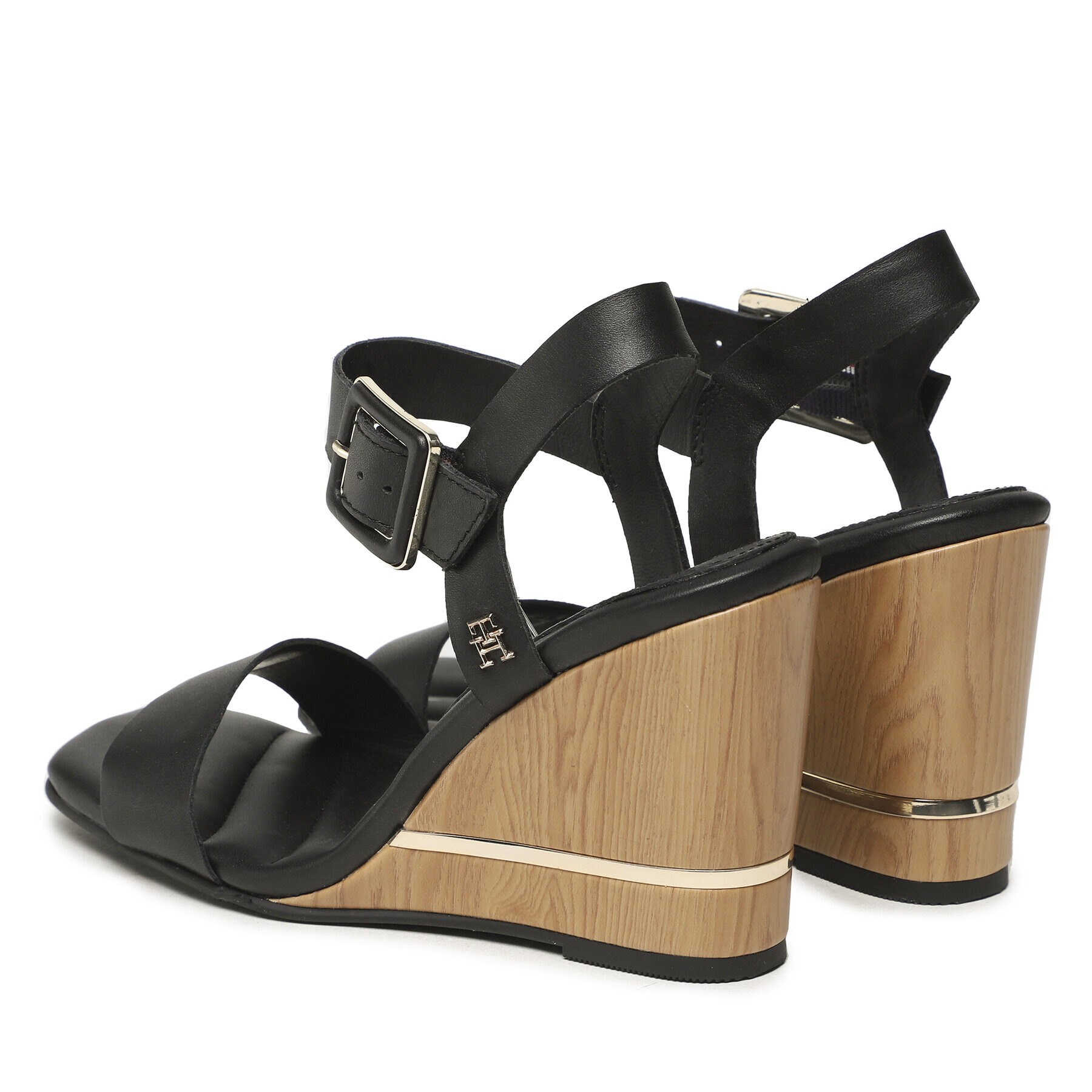 Tommy Hilfiger Sandale Hardware Wedge Sandal FW0FW07074 Negru - Pled.ro