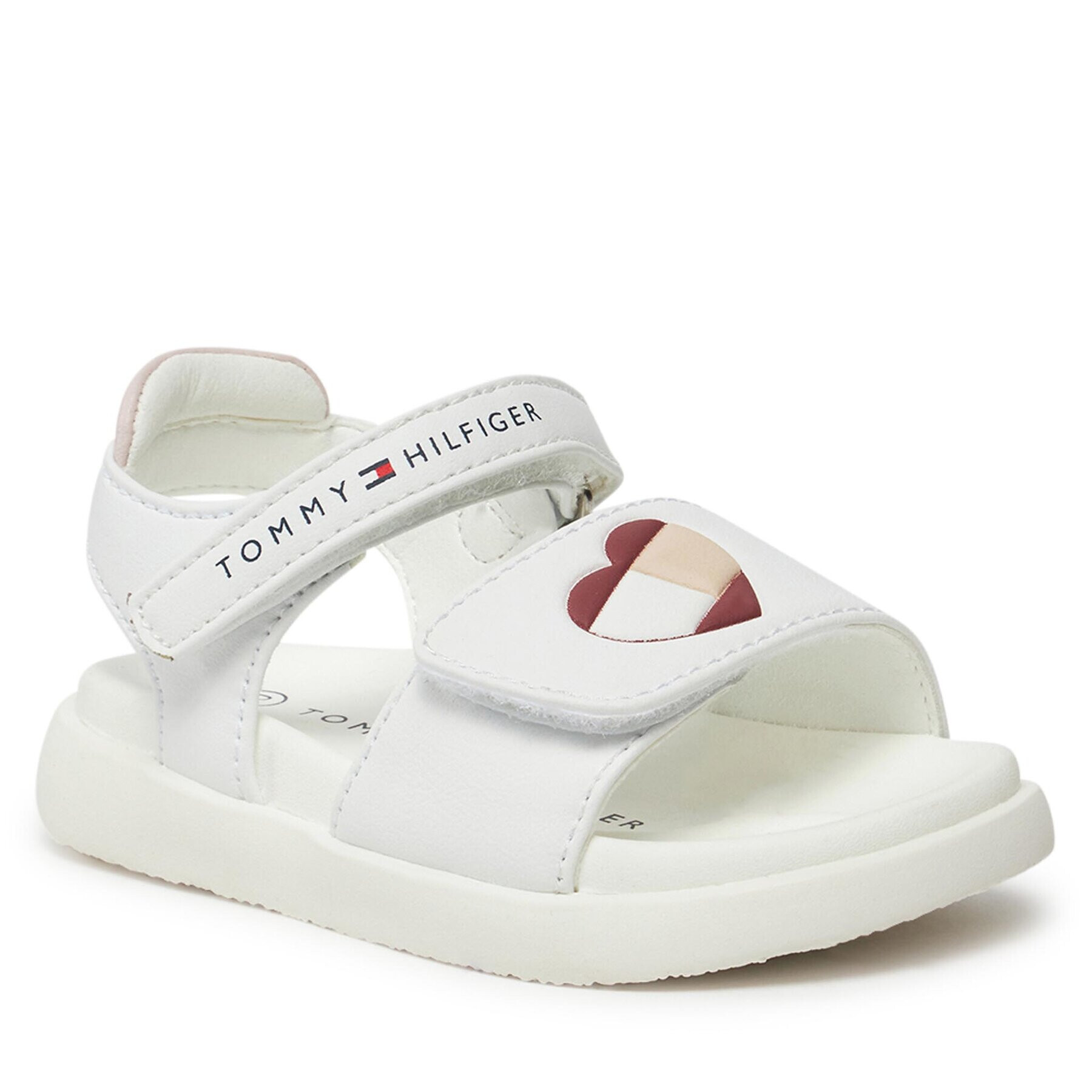 Tommy Hilfiger Sandale Heart Print Velcro Sandal T1A2-33232-0326 M Alb - Pled.ro